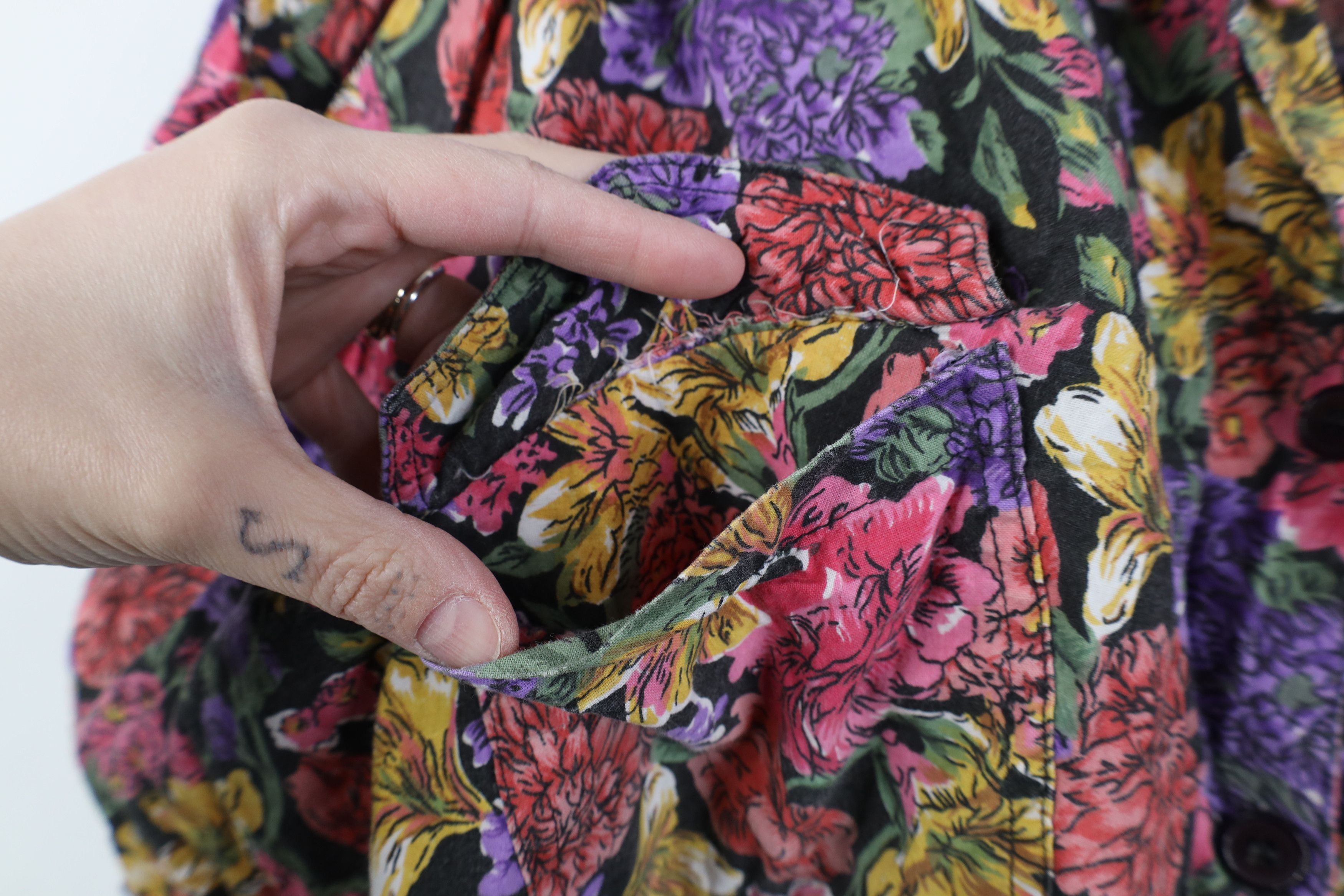 Vintage Vintage 80s 90s Streetwear Flower Dolman Sleeve Button Shirt Size S / US 4 / IT 40 - 5 Thumbnail