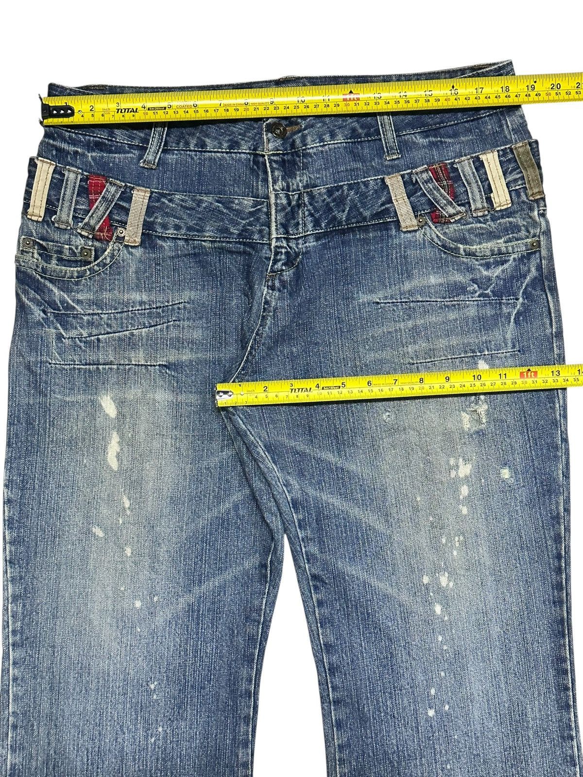 Japanese Brand Jinnee Jeans Double Waist Baggy Loose With Painted & Faded Size US 37 - 13 Thumbnail