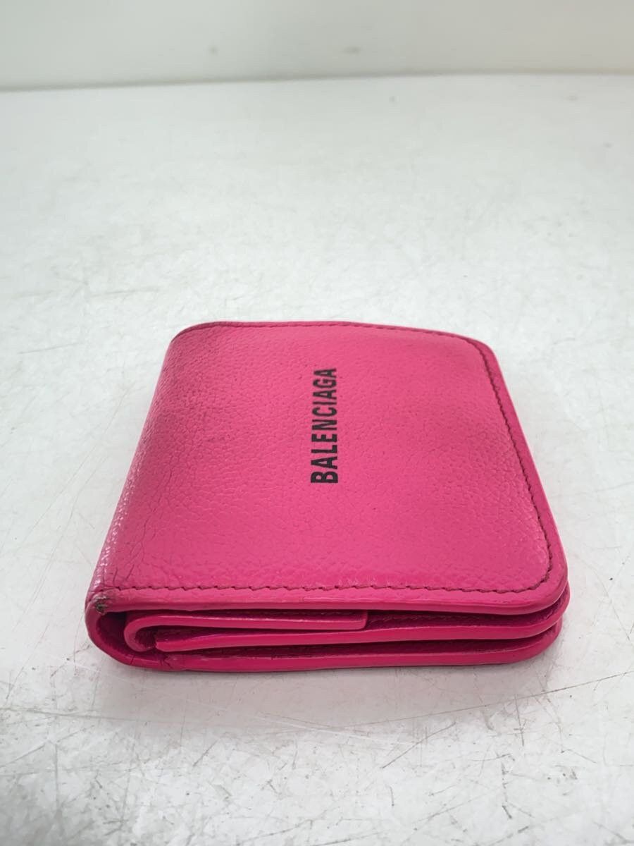 Balenciaga Balenciaga Leather Tri-Fold Wallet Pink Size ONE SIZE - 4 Thumbnail