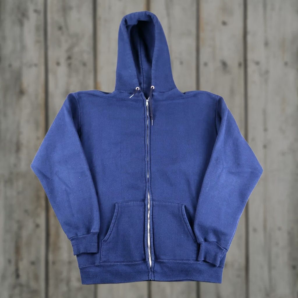 Vintage VINTAGE Hoodie Mens M Medium Blue Full Zip Up Sweatshirt USA Made Size US M / EU 48-50 / 2 - 1 Thumbnail