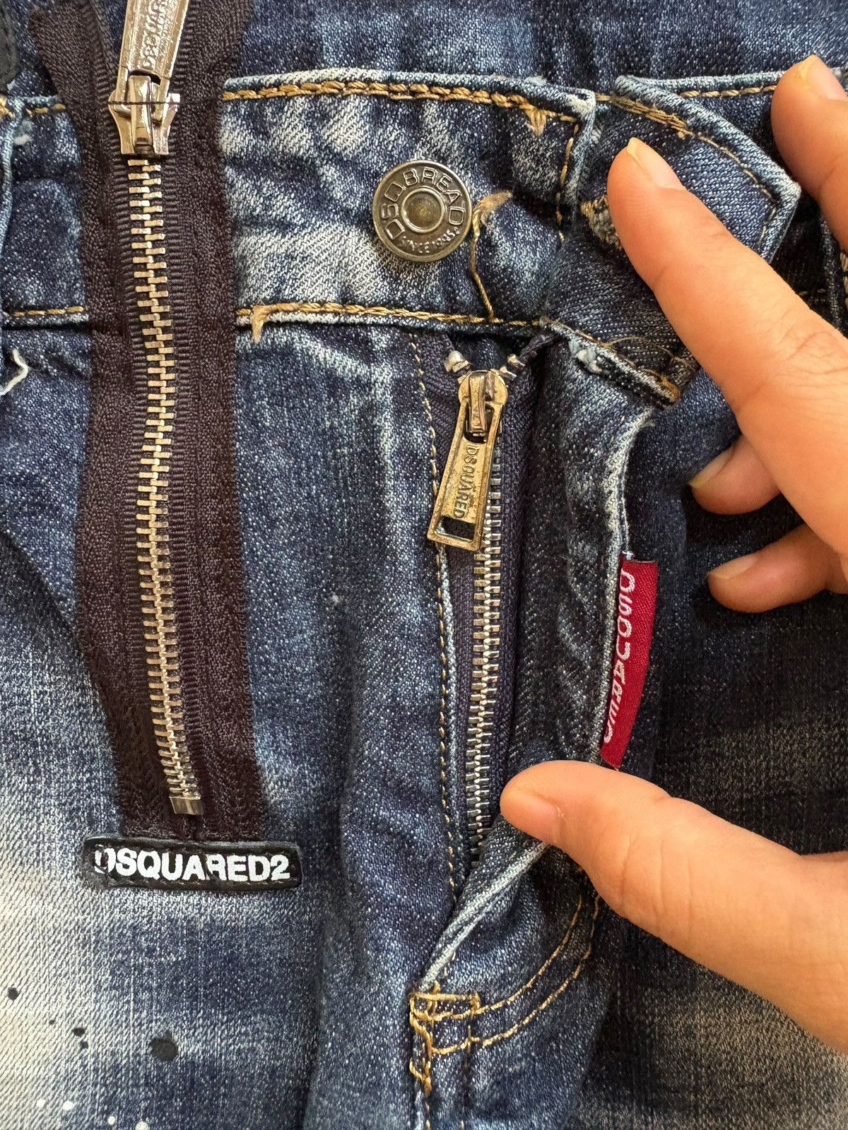 Dsquared2 Vintage Dsquared2 Patches Faded Wash Embellish Jeans Size US 31 - 3 Thumbnail