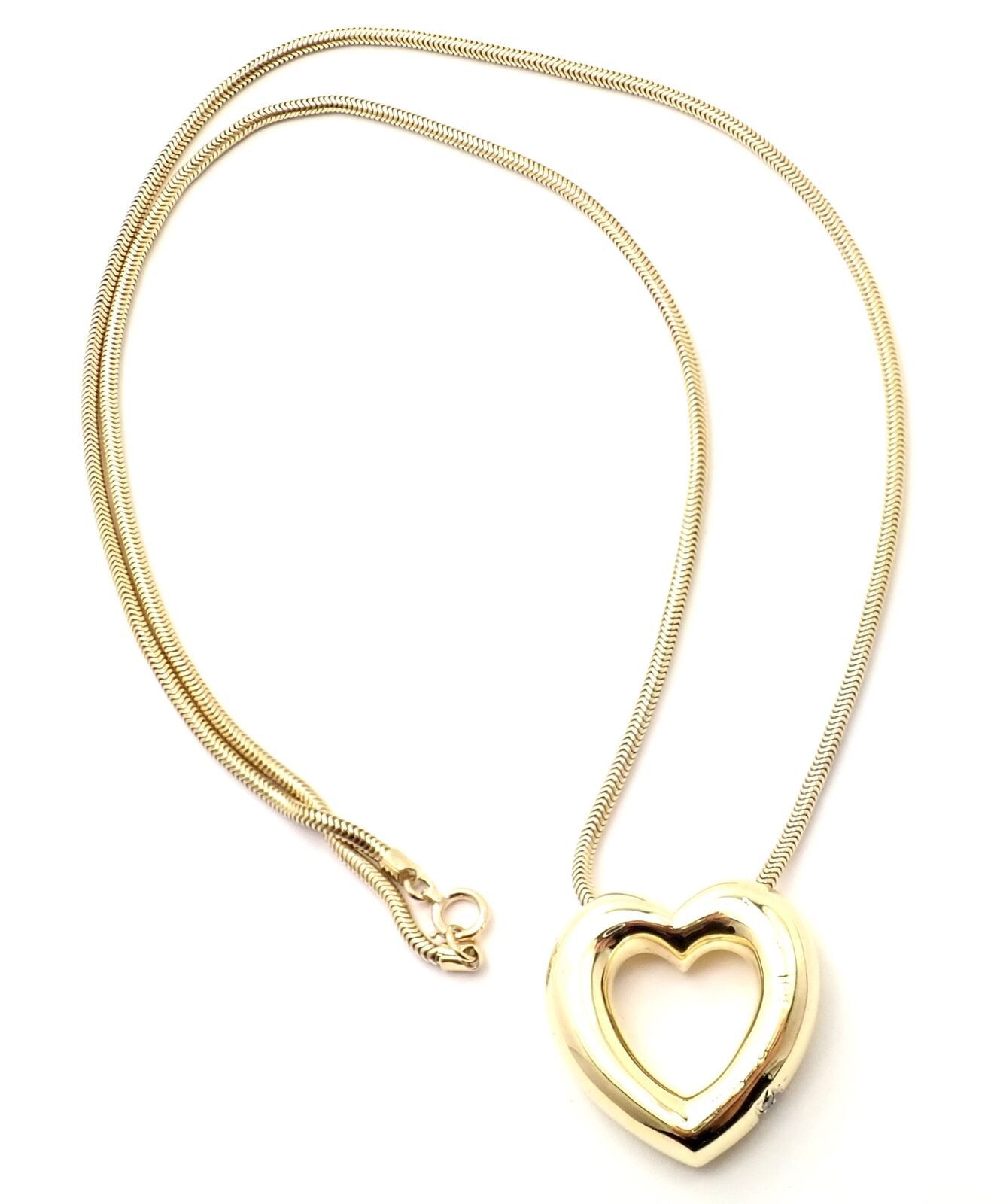 Picasso 18k Yellow Gold Diamond Heart Pendant Necklace
