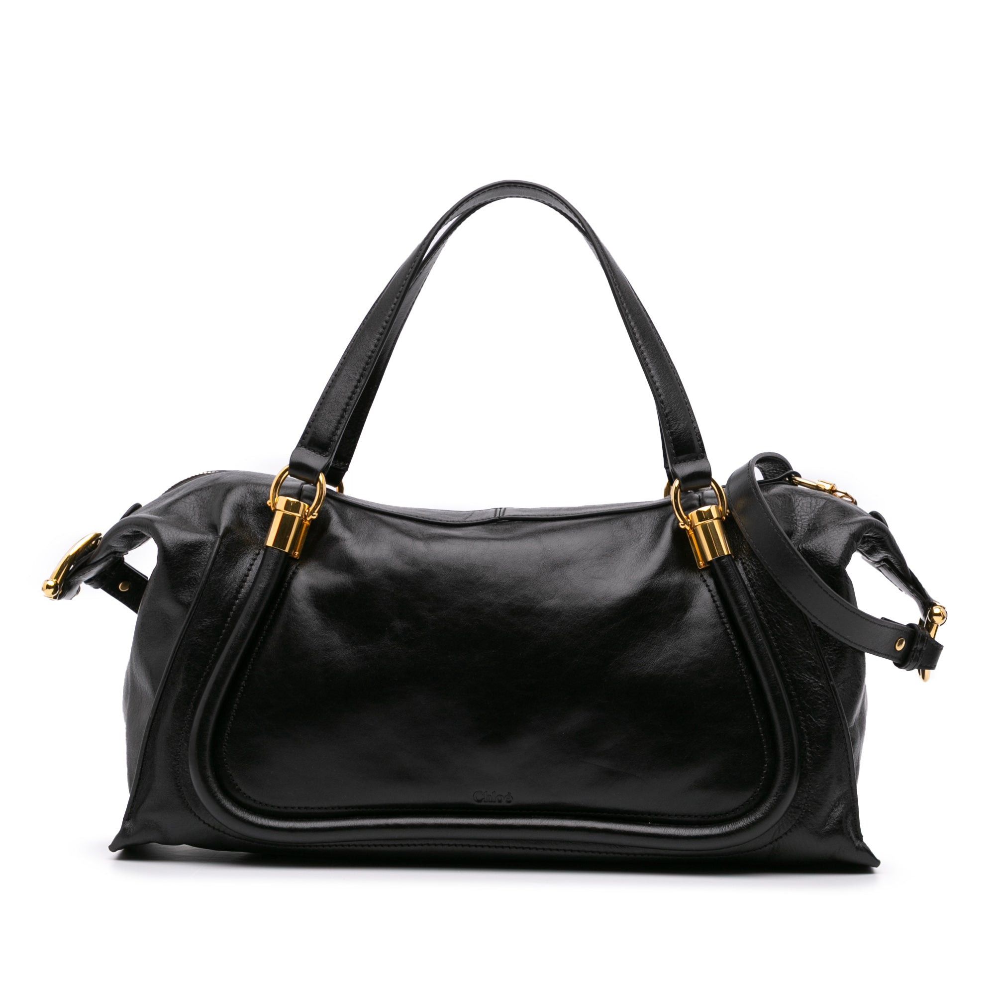 Chloe Chloé Shiny Calfskin Paraty 24 Satchel Black Size ONE SIZE - 1 Thumbnail