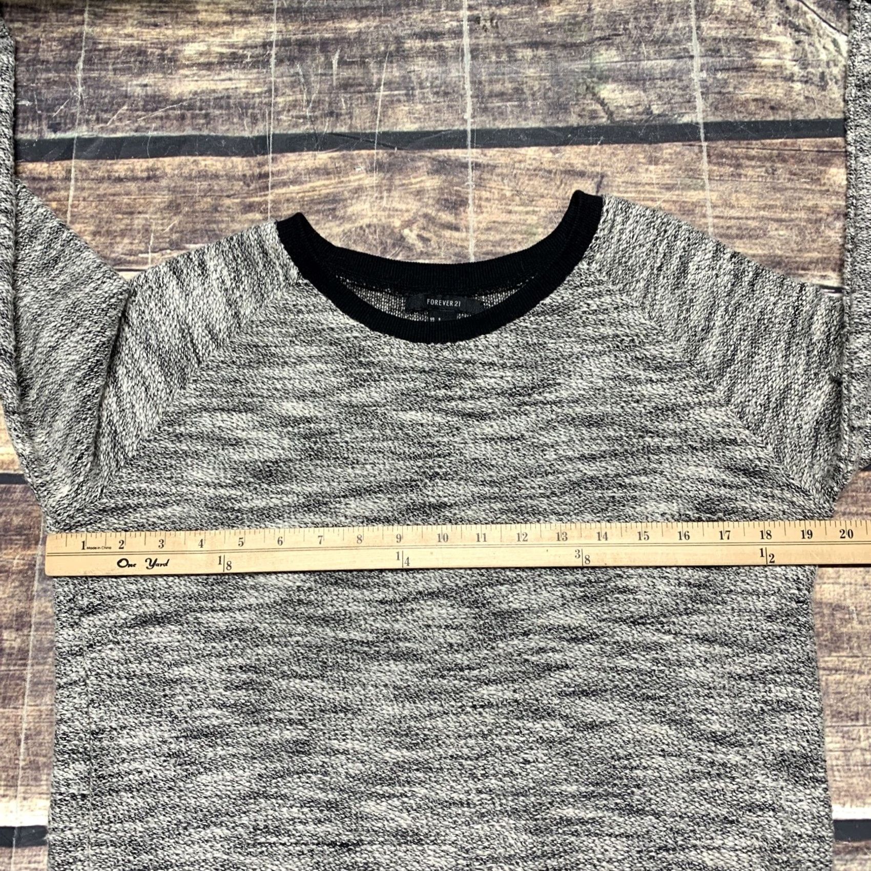 Forever 21 FOREVER 21 Sweater Pullover Size Small Black White Gray Casual Lightweight Women Knit Multicolor Solid Long Sleeve Crew Neck Pullover Traditional Size S / US 4 / IT 40 - 4 Thumbnail
