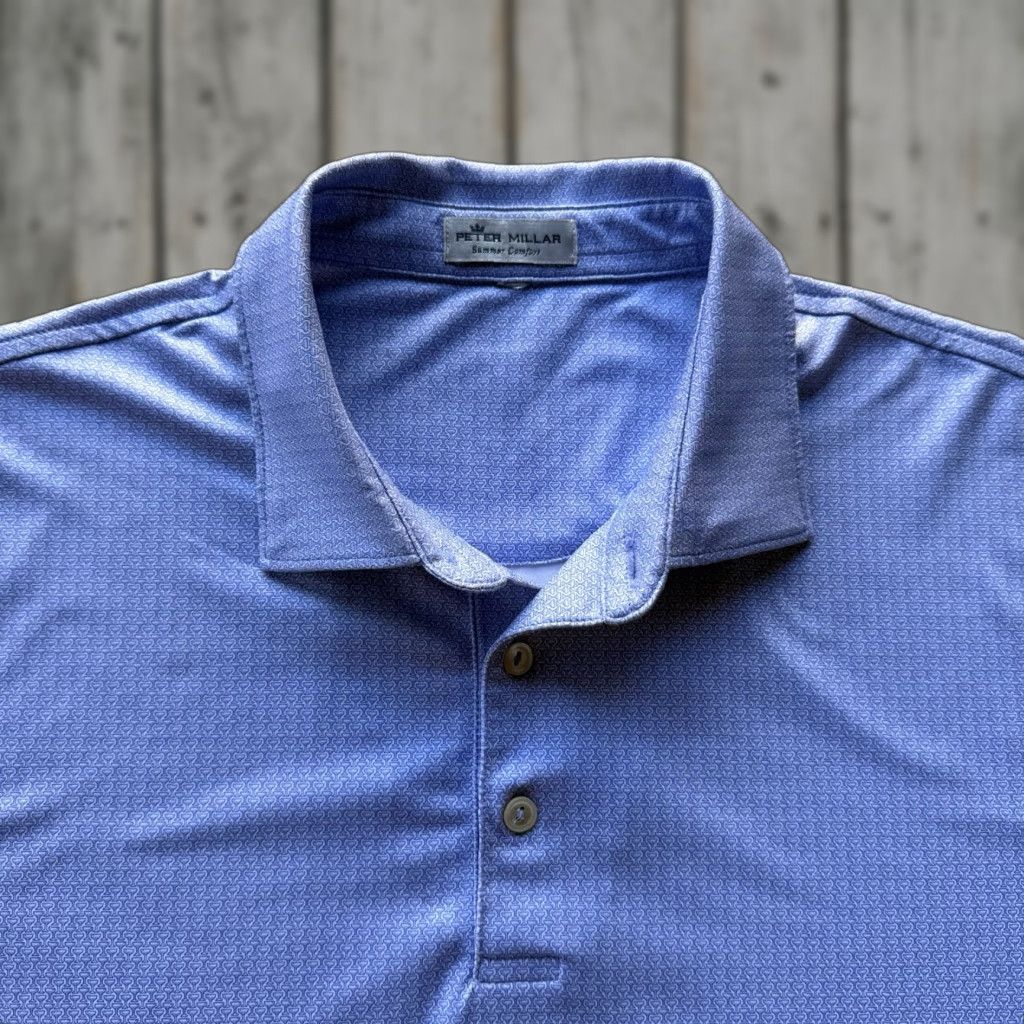Peter Millar Peter Millar Polo Mens XL Blue Summer Comfort Stretch Golf Drink Cocktail Polo Shirt Size US XL / EU 56 / 4 - 1 Thumbnail