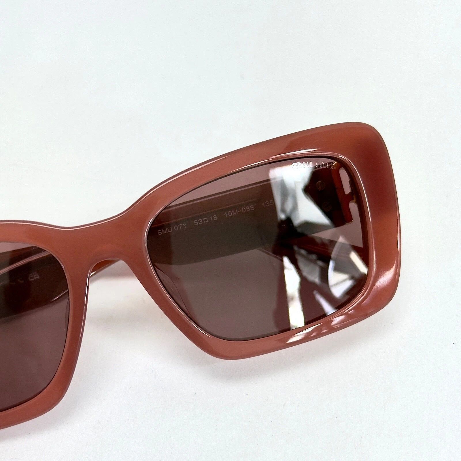 Miu Miu MIU MIU LOGO MU07YS Cognac Opal Violet Geometric Luxury 07YS Size ONE SIZE - 6 Thumbnail