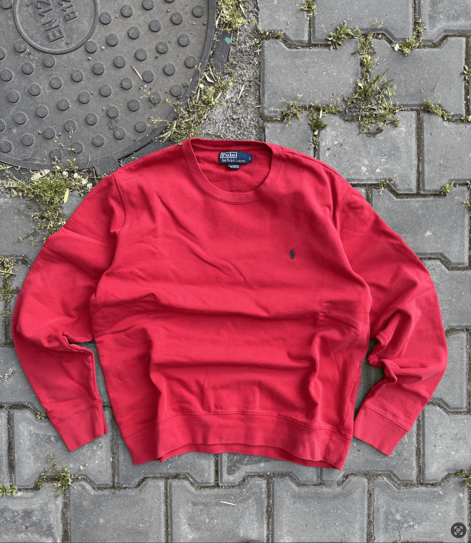 Pre-owned Ralph Lauren Vtg Polo T Tennis Sweatshirt Size L In Red