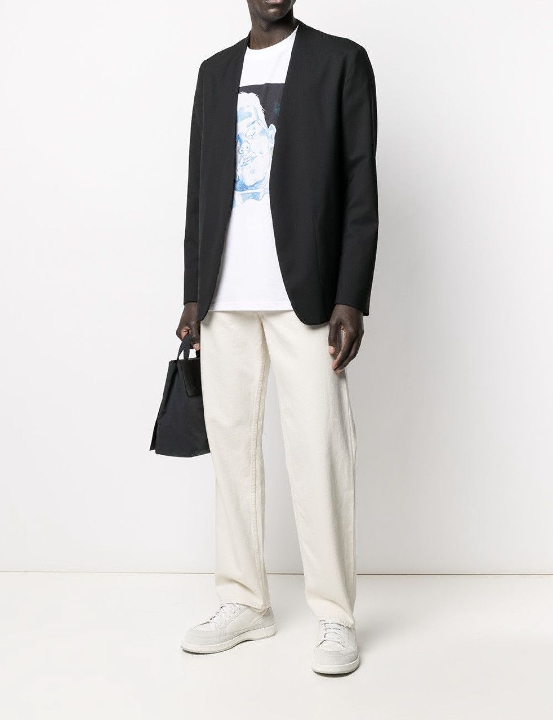 Jil Sander New JIL SANDER Japanese Selvedge Wide Denim Off White Jeans Size US 29 - 19 Thumbnail