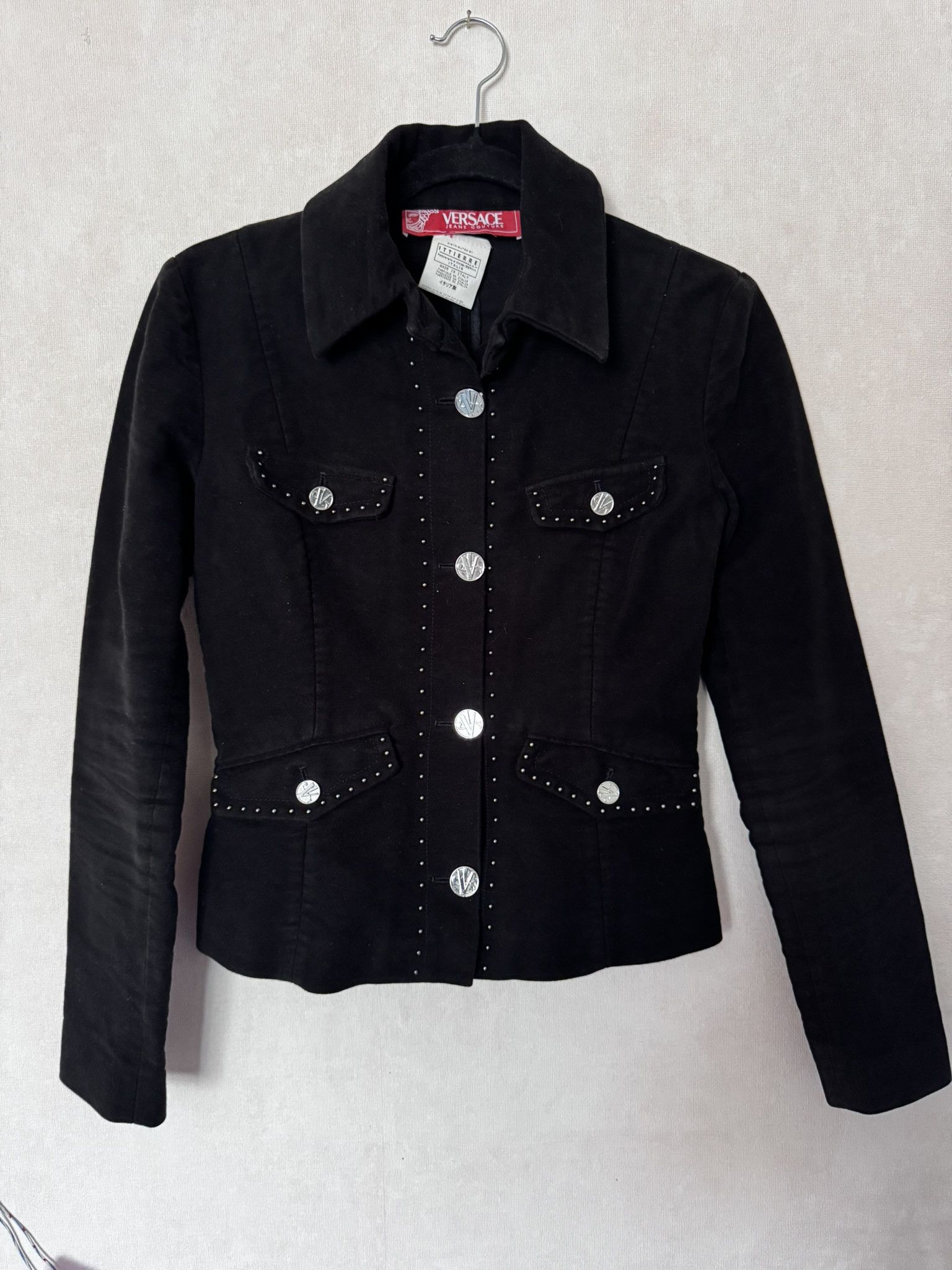 Versace Jeans Couture Vintage Y2K Versace Jeans Couture Black Jacket Italy XS-S Size XS / US 0-2 / IT 36-38 - 9 Thumbnail