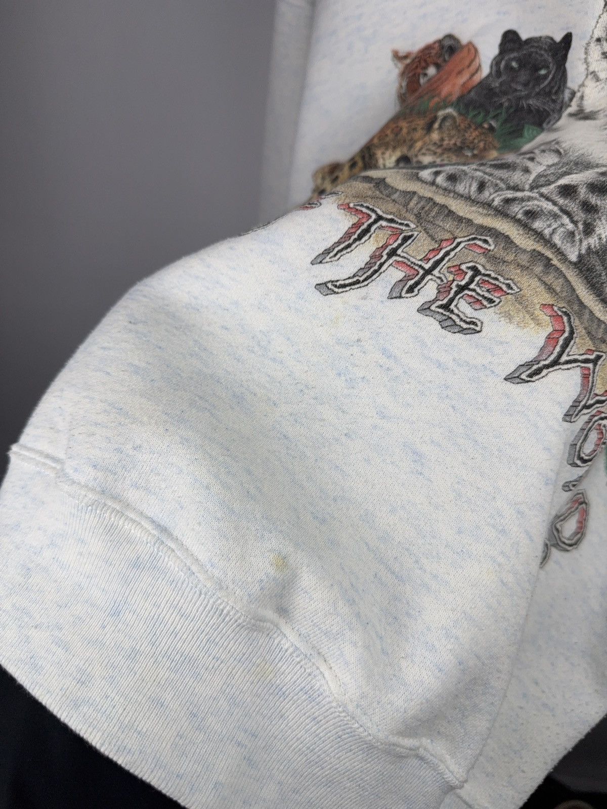 Habitat Vintage 1994 Wildlife Cat Front & Back Print Sweatshirt USA Size US L / EU 52-54 / 3 - 8 Thumbnail