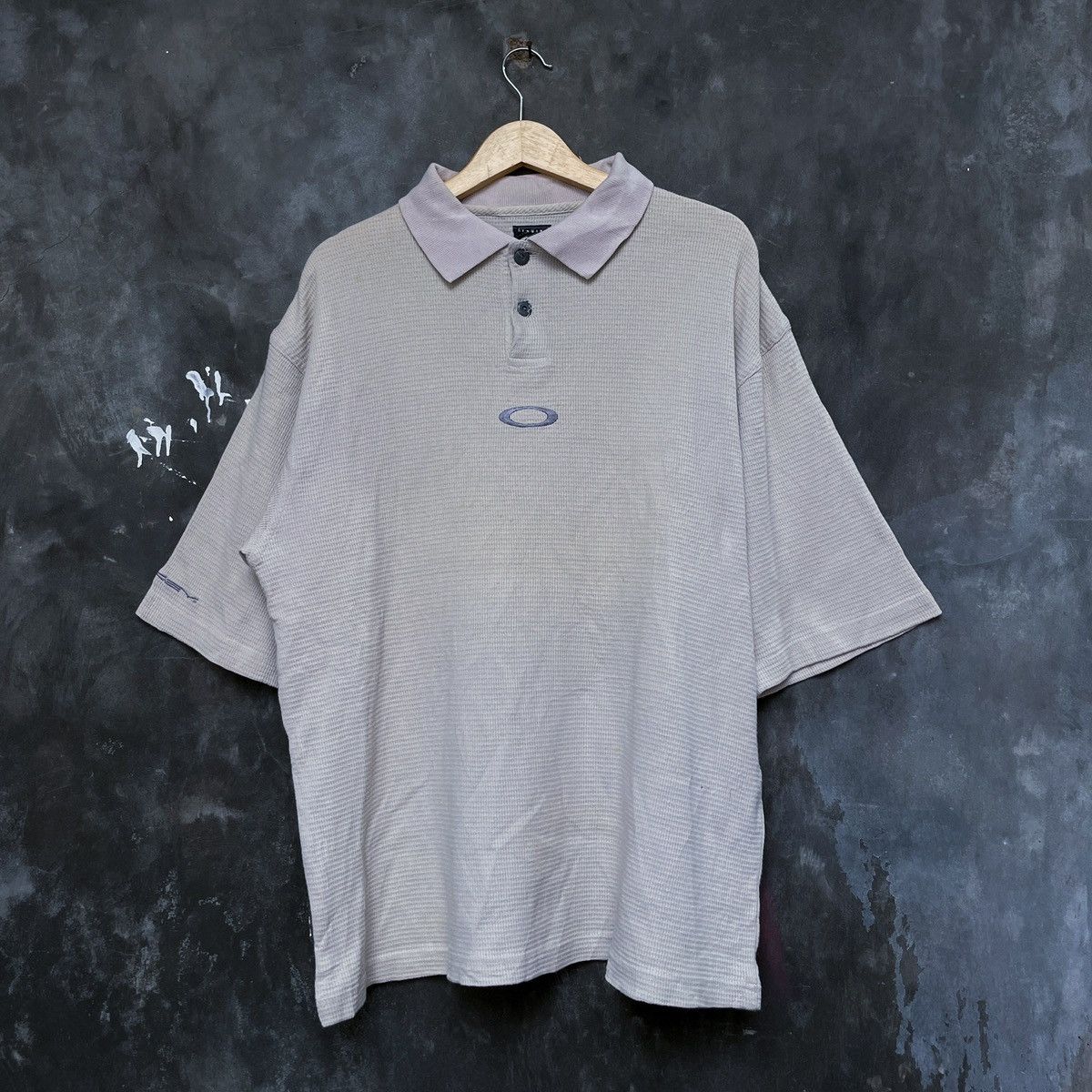 Vintage 90's Oakley Waffle Center Logo Polo Shirt