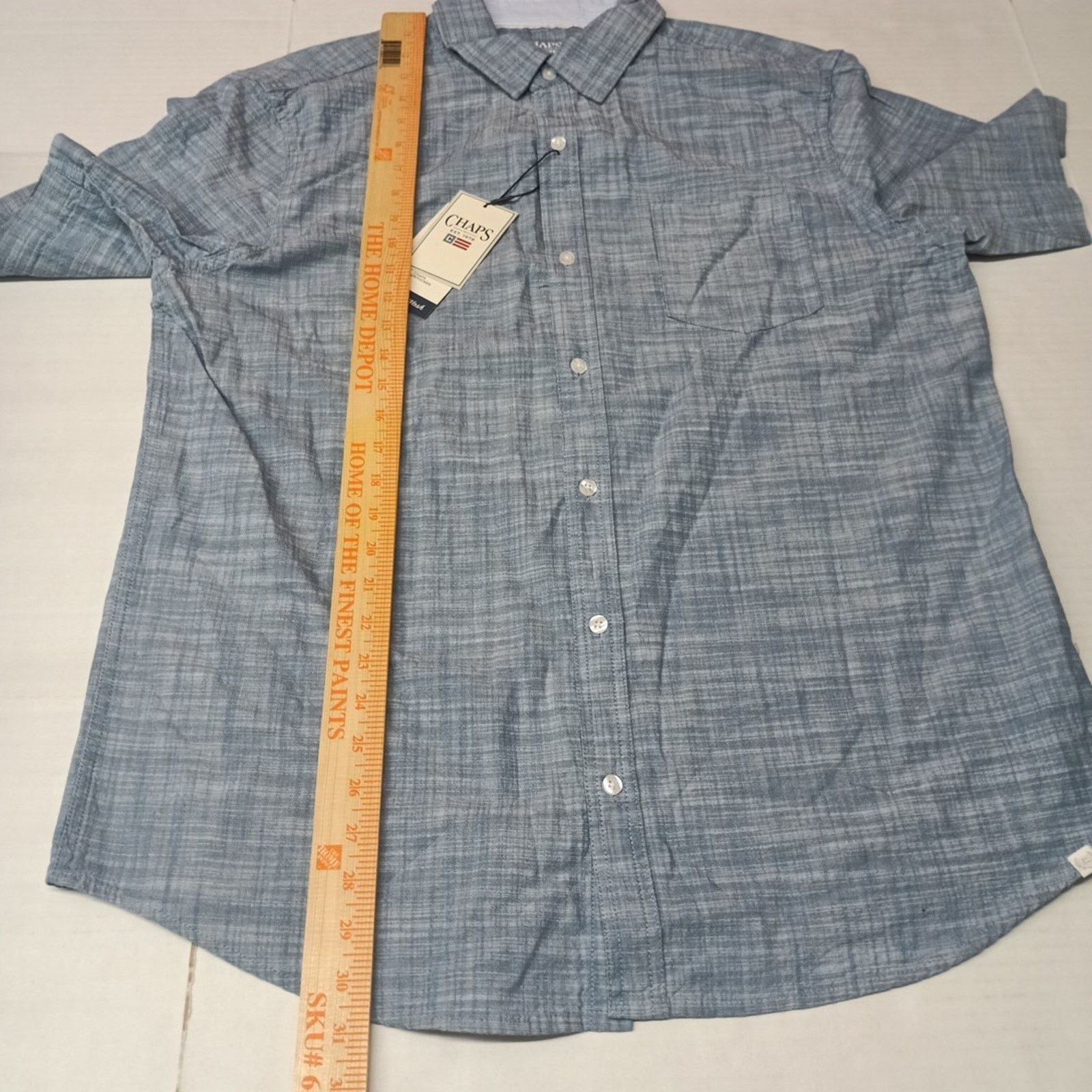 Chaps Chaps Seacoast Wash Chambray Woven Shirt Men's L Blue Shadow Size US L / EU 52-54 / 3 - 5 Thumbnail