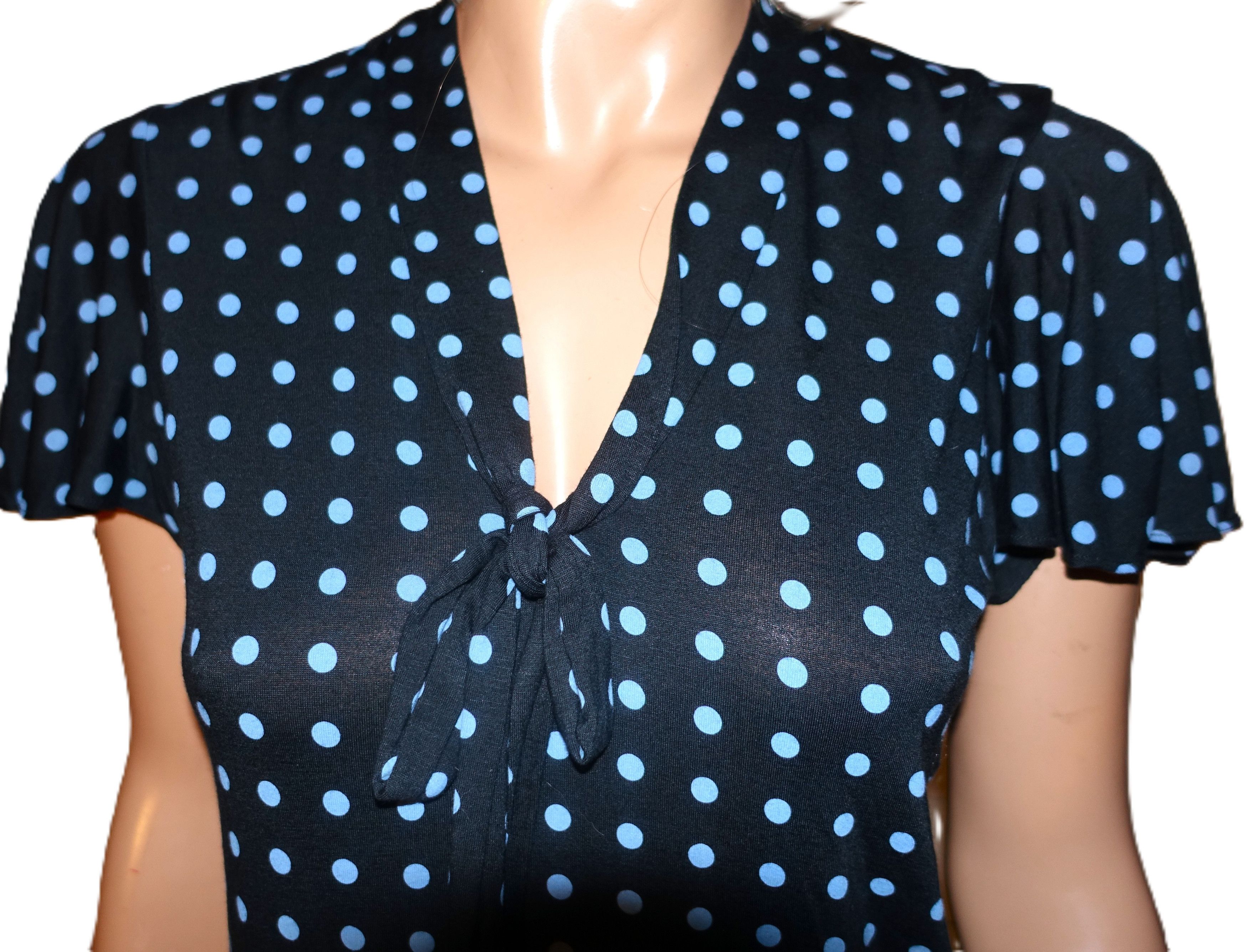 Ralph Lauren Lauren Ralph Lauren Navy Blue Polka Dot Blouse SP NWT $80 Size S / US 4 / IT 40 - 2 Thumbnail