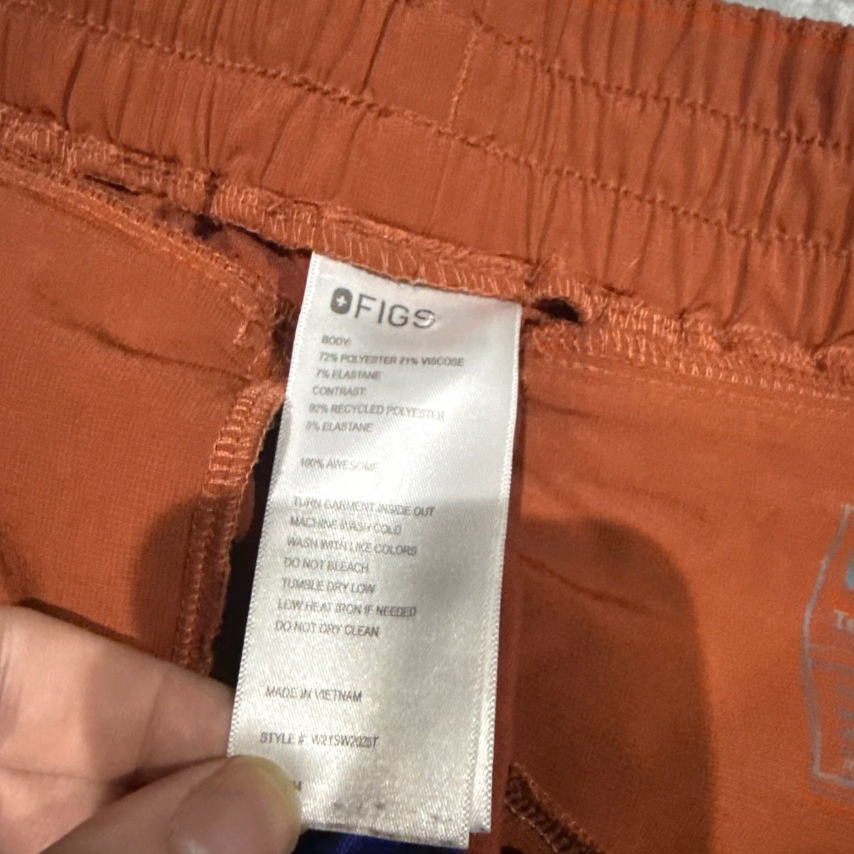 Vintage FIGS Zamora Jogger Scrub Pants Womens XXL Workwear High Waisted Orange Solid Polyester Pants Size 40" / US 18 - 4 Thumbnail