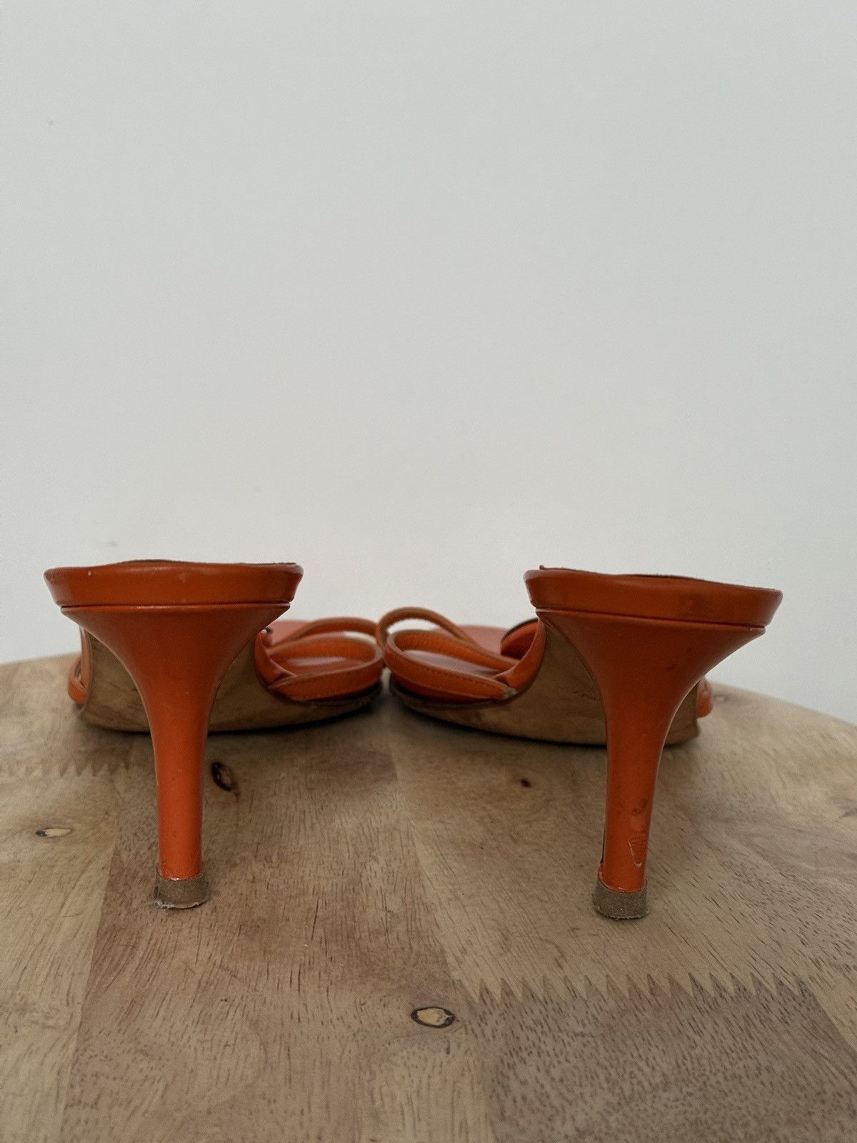 Dior × Vintage Dior Orange Leather Mules Sandals Straps Size US 6 / IT 36 - 7 Thumbnail