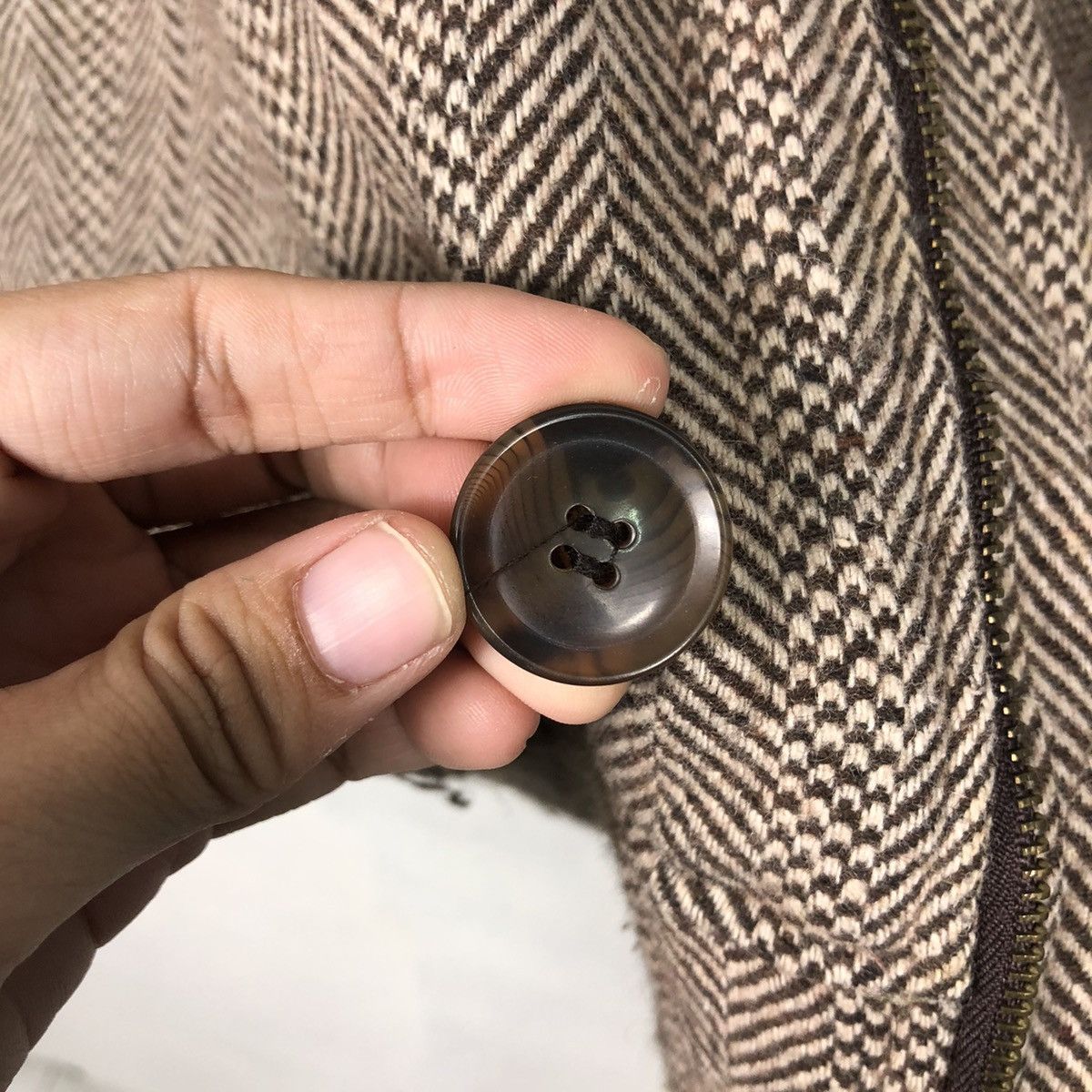 Japanese Brand 📌Vintage Wool Herringbone Fur Hoodie Jacket Size US M / EU 48-50 / 2 - 19 Thumbnail