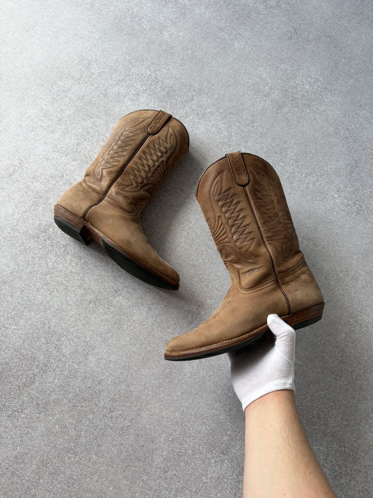 Sancho Boots Vintage Sancho Western Cowboy Leather Brown Boots Size 39 Size US 8 / IT 38 - 1 Thumbnail