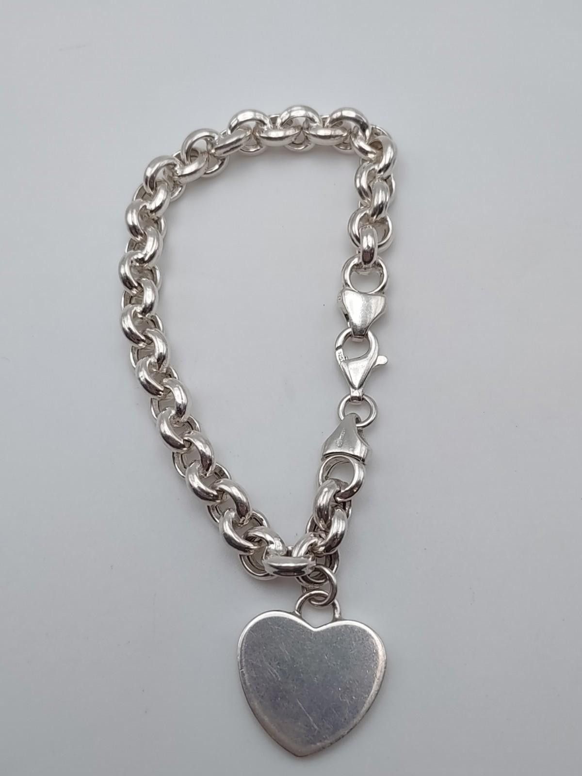 Other Italian Sterling Silver 925 Heart Charm Bracelet 20.1g Size ONE SIZE - 1 Thumbnail