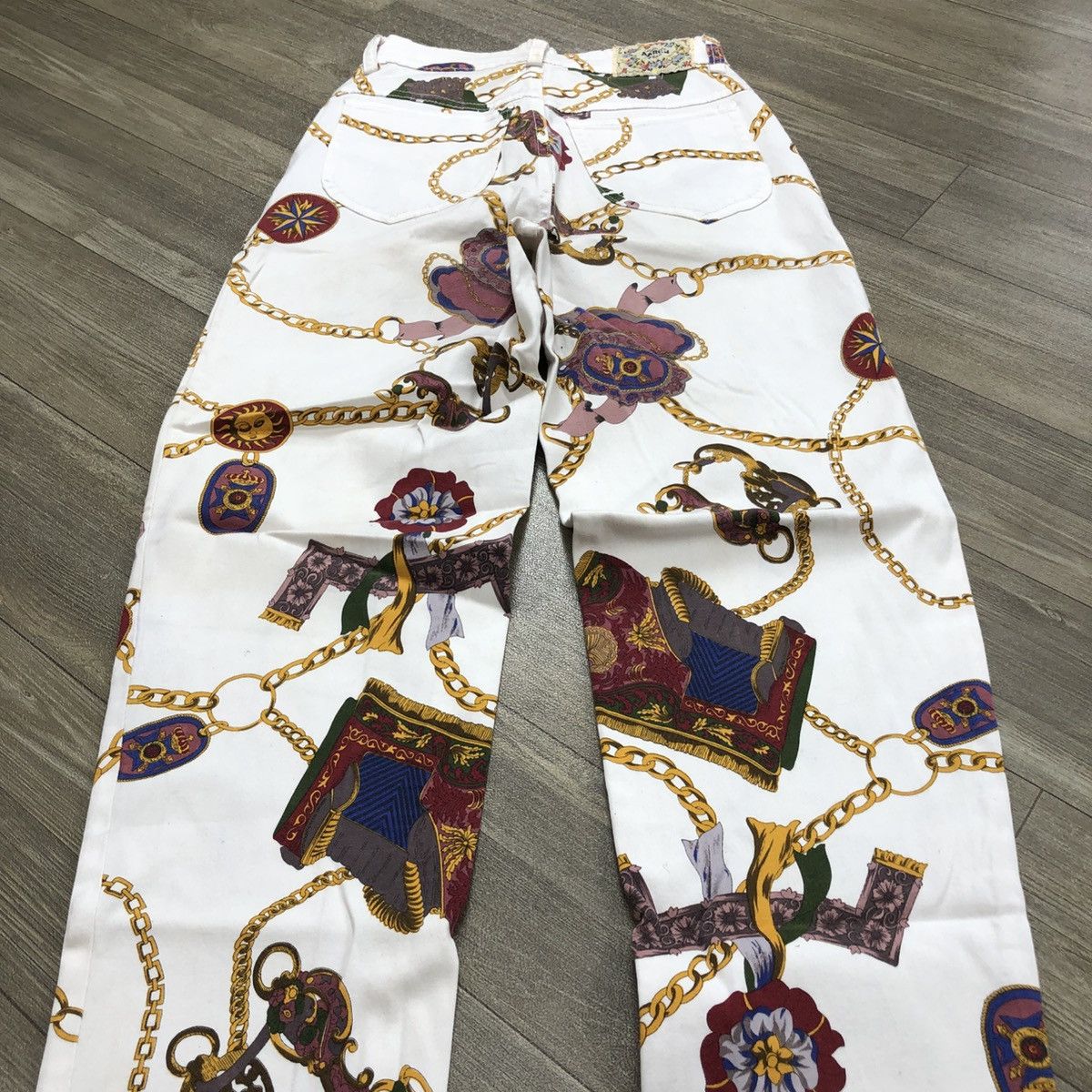 Vintage Crazy Vintage 90s Chain Bondage Fullprint Vescae Style Jeans Size 24" / US 00 / IT 34 - 12 Thumbnail
