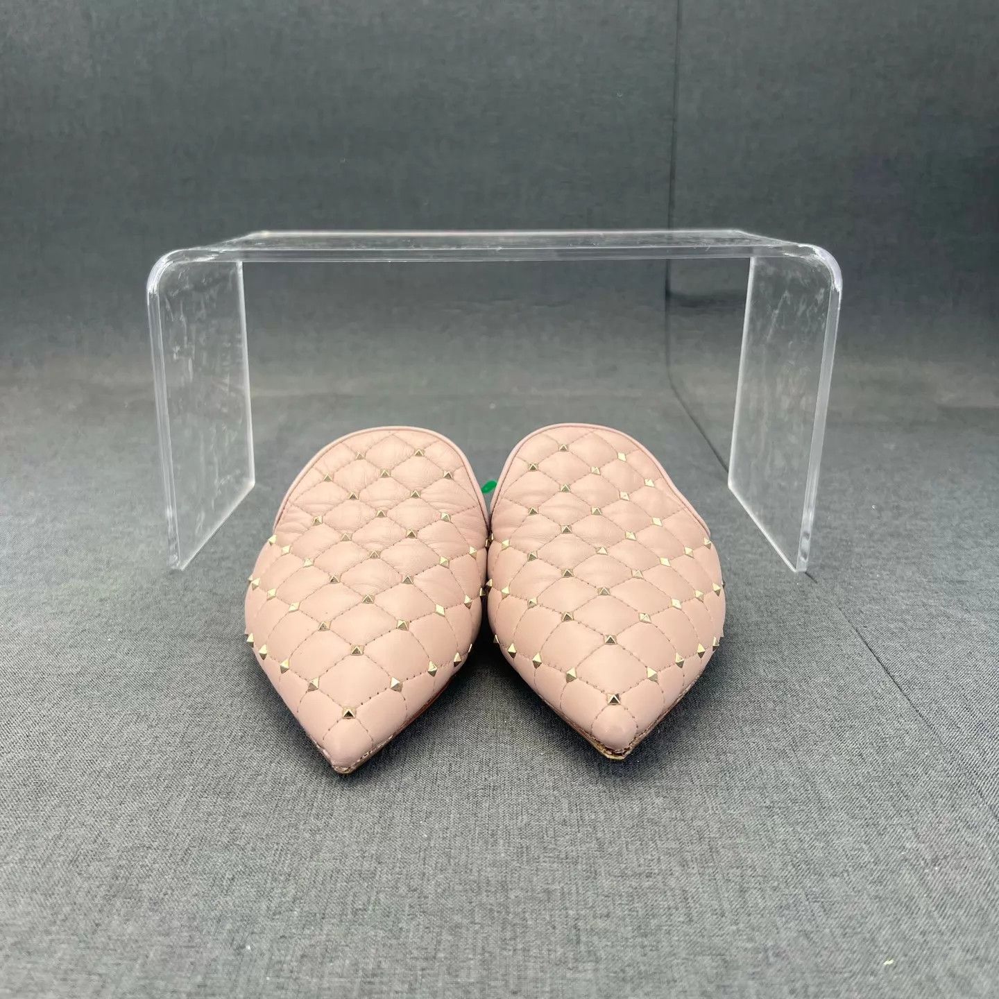 Valentino Valentino Nude Studded Quilted Pointed Mule 38.5 Boxed New Size US 8 / IT 38 - 6 Thumbnail