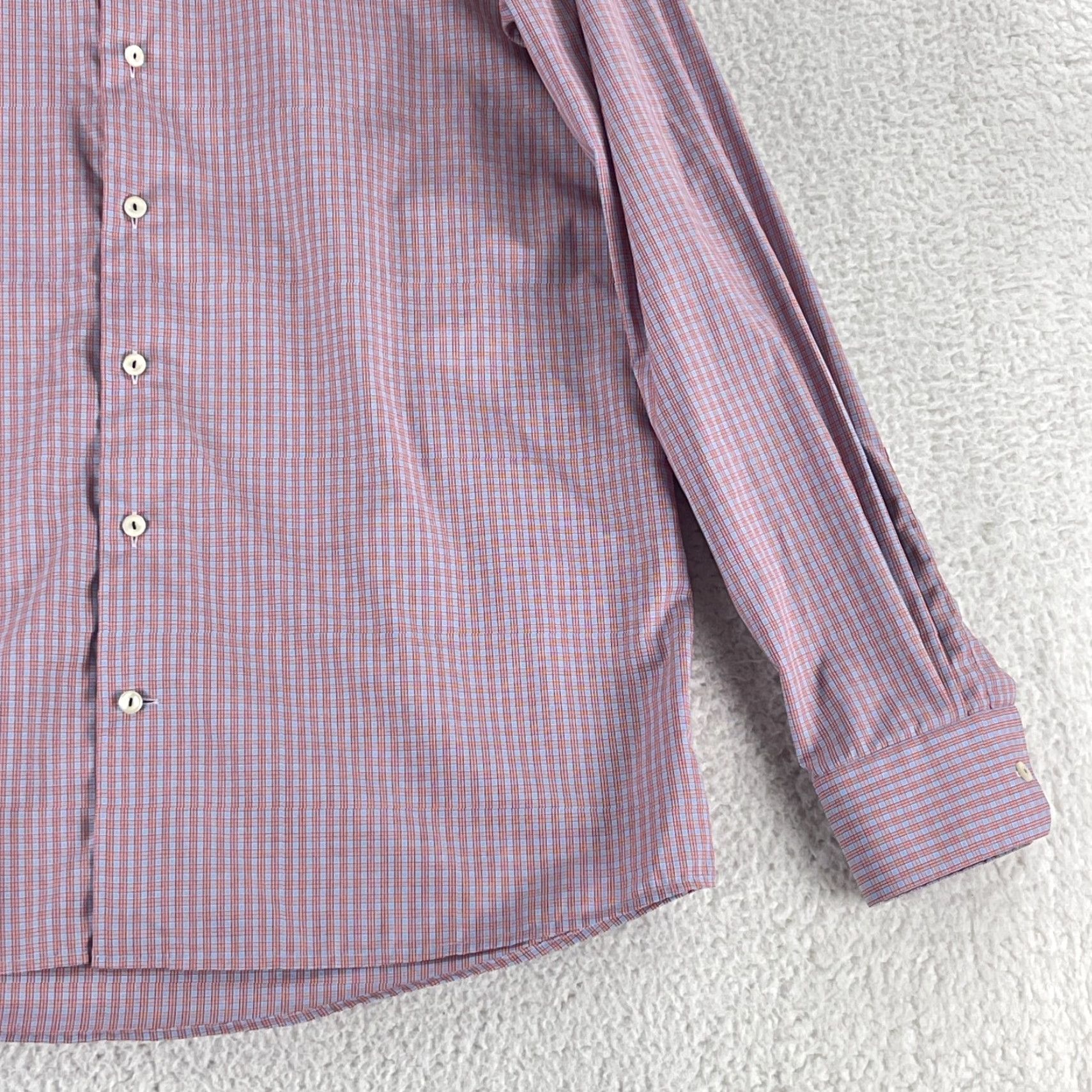 Eton Eton Red Plaid Contemporary Button-Up Shirt Mens XL Long Sleeve 100% Cotton Size US XL / EU 56 / 4 - 3 Thumbnail
