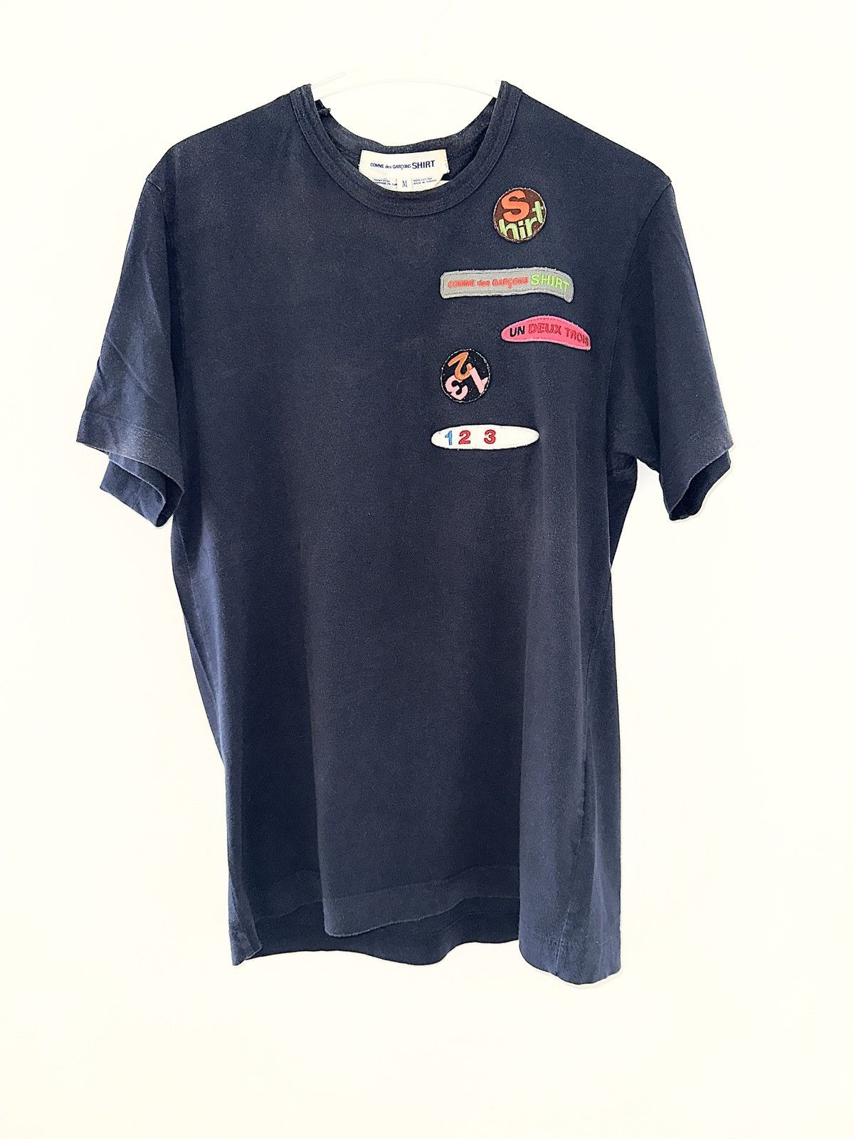 Comme des Garcons Commme des garcons blue patched tee Size US M / EU 48-50 / 2 - 1 Thumbnail