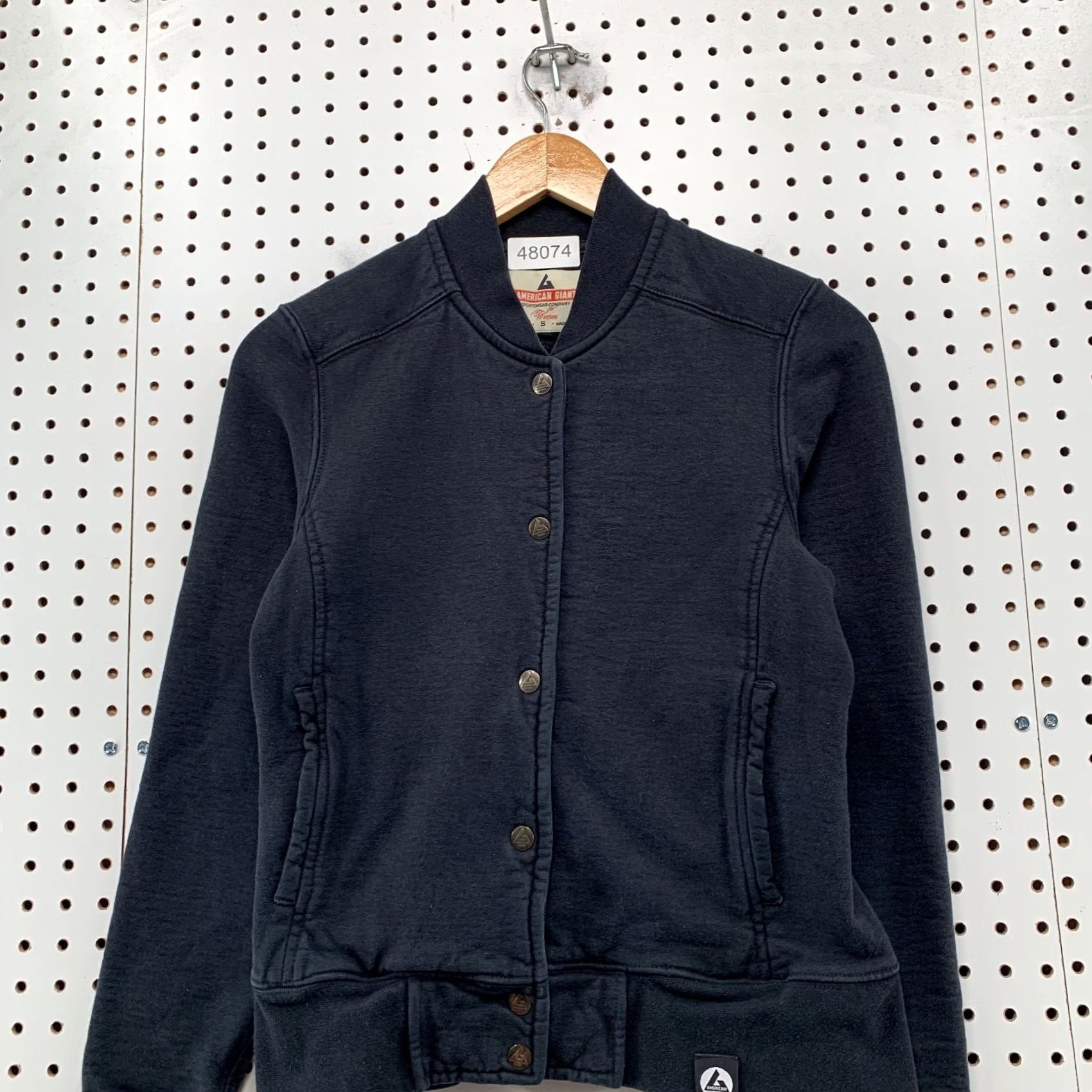 Vintage American Giant Fleece Sweatshirt Jacket Womens Small Black USA Snap XS? Size S / US 4 / IT 40 - 4 Thumbnail