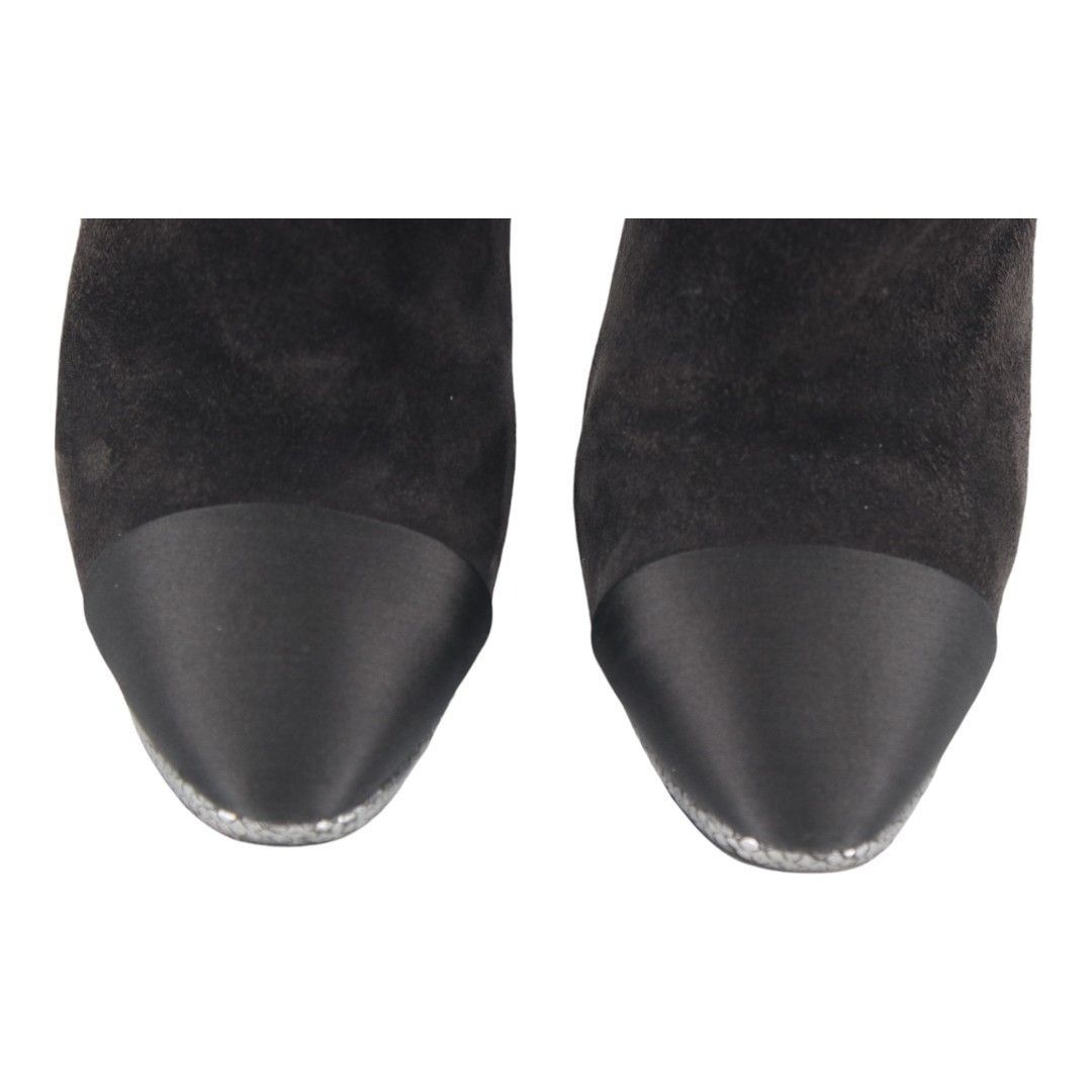 Chanel Chanel Suede Interlocking CC Logo High Heel Ankle Booties Size US 8.5 / IT 38.5 - 4 Thumbnail