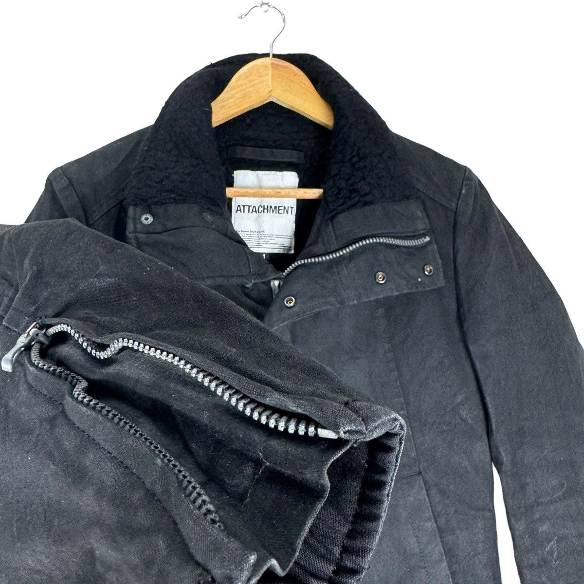Kazuyuki Kumagai Attachment 🔥ATTACHMENT BLACK WAX BIKERS ZIPPER JACKET Size US S / EU 44-46 / 1 - 7 Thumbnail