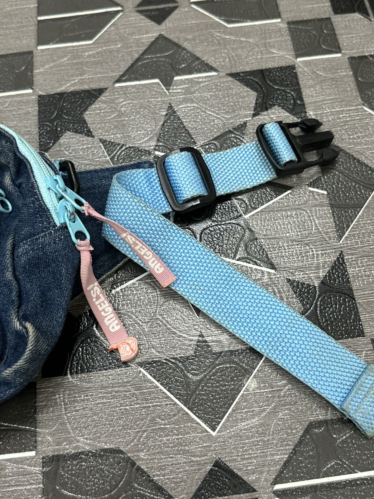 Japanese Brand 2000s Angel Blue Japan Denim Waist Bag Size ONE SIZE - 5 Thumbnail