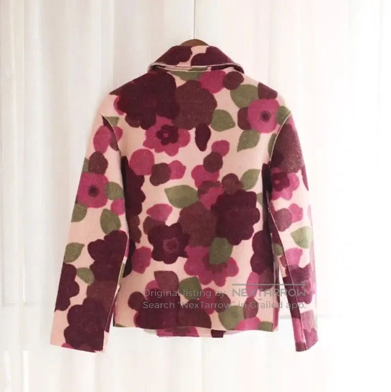 Moschino Moschino Floral Wool Coat in Multicolor . Size M / US 6-8 / IT 42-44 - 4 Thumbnail