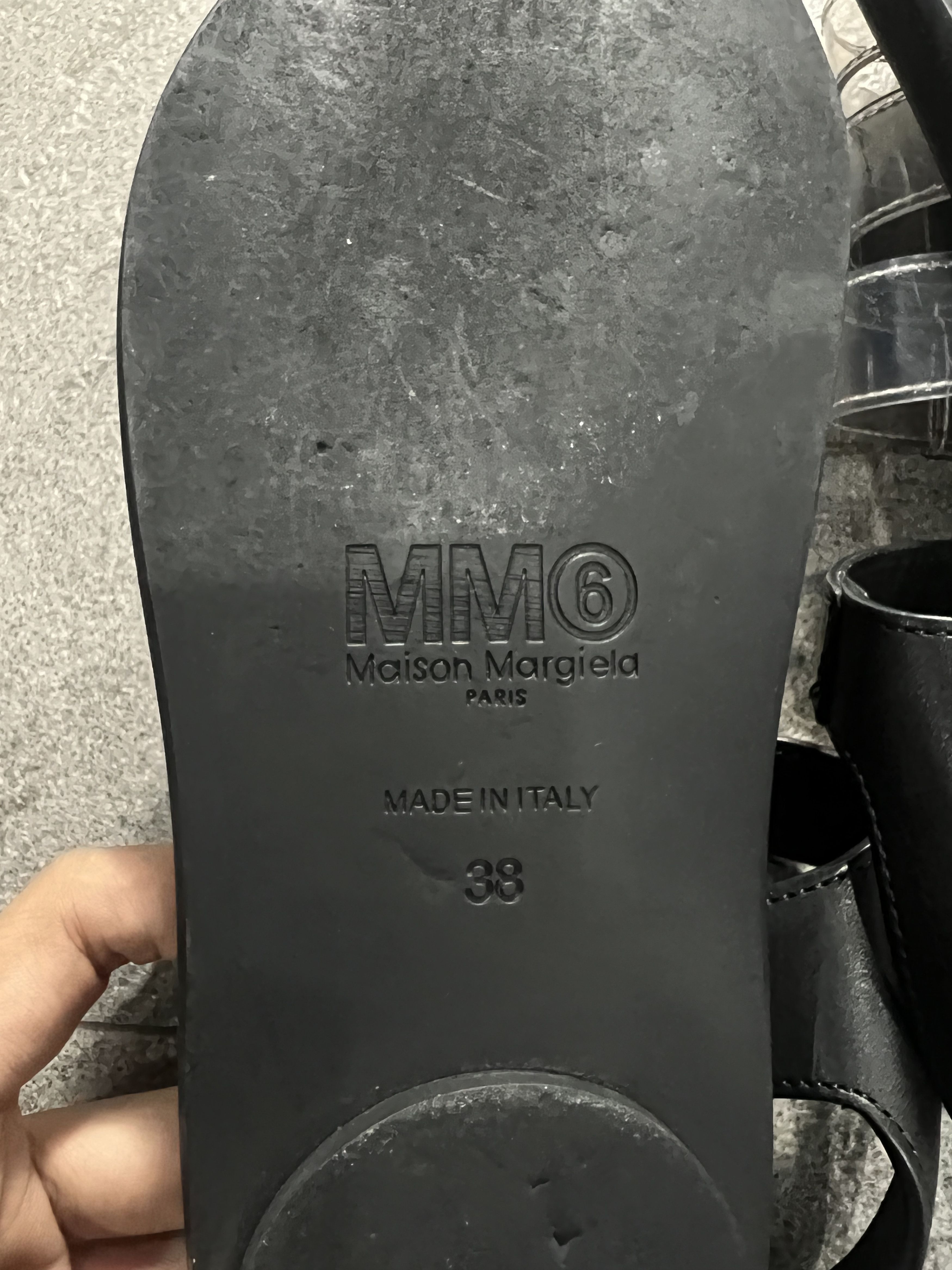 Maison Margiela MM6 Maison Margiela Clear PVC Sandals Black Leather Strap Size US 8 / IT 38 - 7 Thumbnail