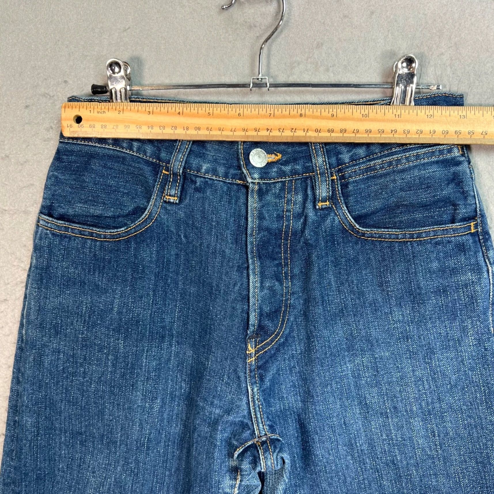 Pangaia Pangaia Womens Jeans 25 Straight Denim Organic Cotton Nettle Blue 5-Pocket Inseam 30 Adult Womens Womens Jeans Shape: Straight Size 42" / US 20 - 5 Thumbnail