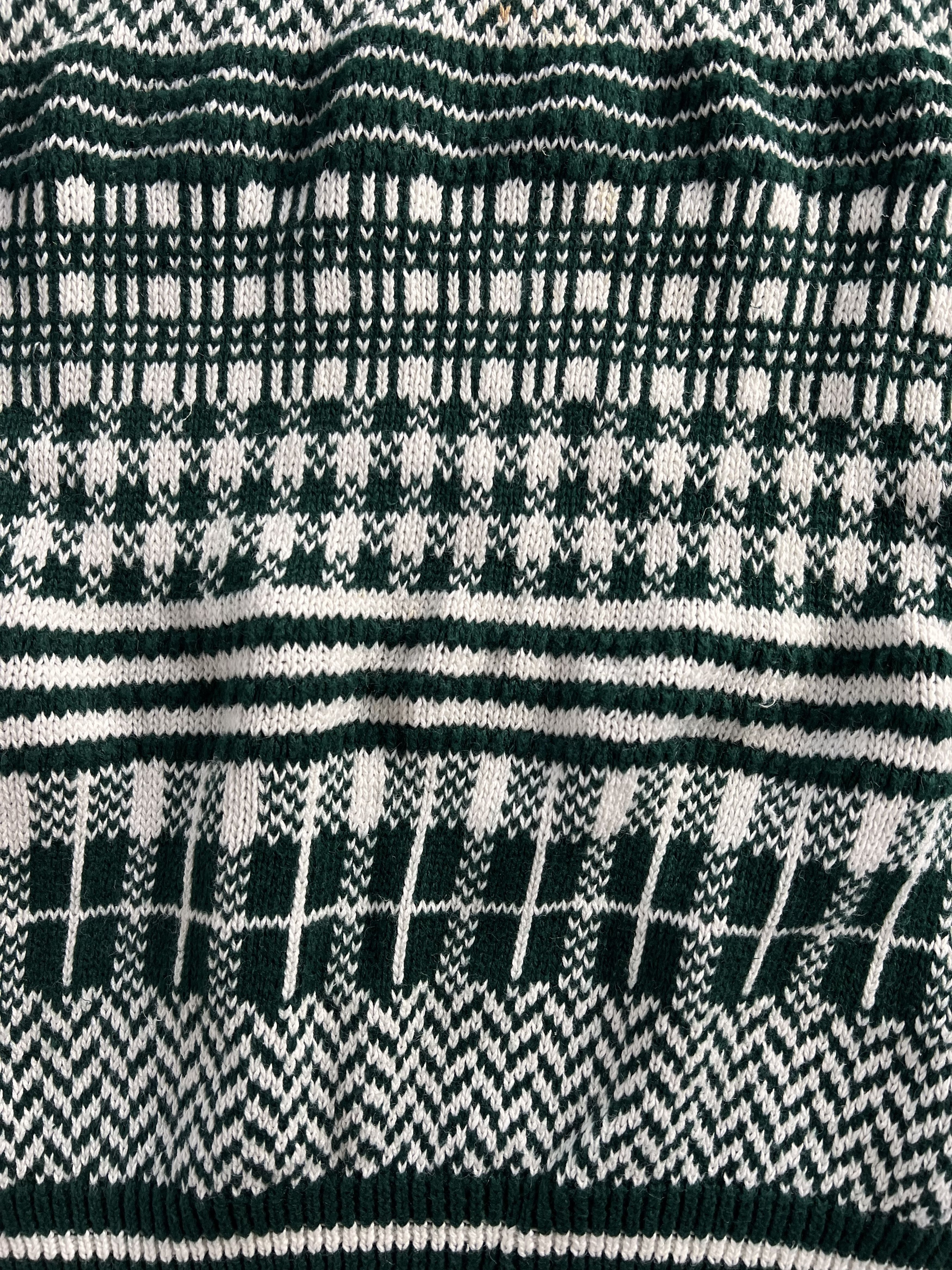 Vintage VINTAGE COSBY PATTERN KNIT WHITE GREEN MEDIUM Size US M / EU 48-50 / 2 - 4 Thumbnail