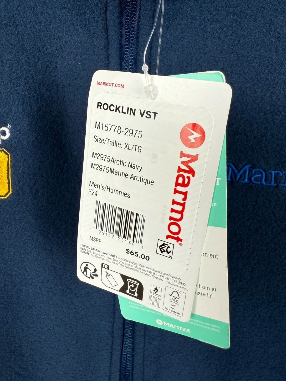 Marmot Marmot Rocklin Vest Fleece Full Zip Men size XL Size US XL / EU 56 / 4 - 6 Thumbnail