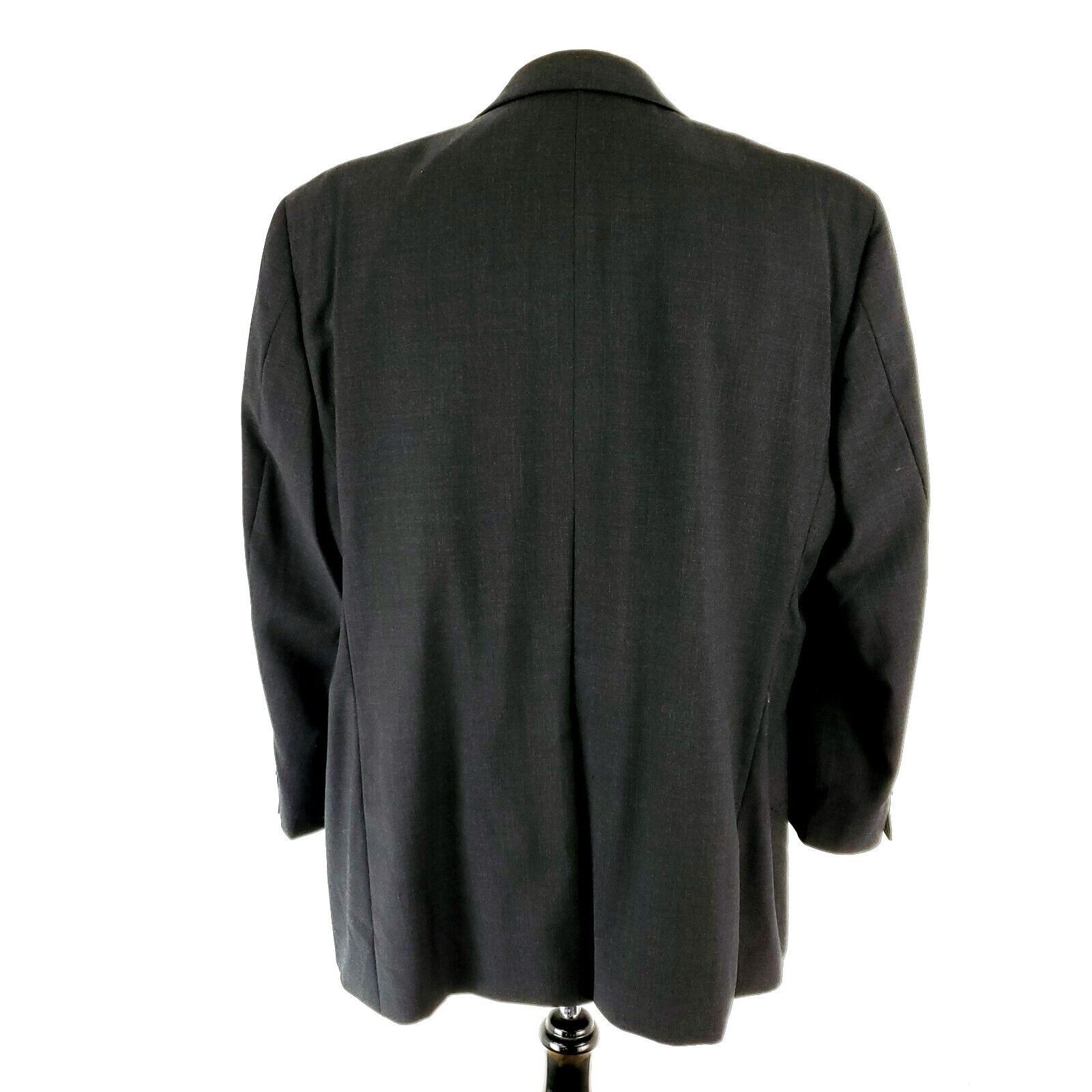 Joseph & Feiss DAMAGED Joseph Feiss Wool 2 Button Suit Jacket 46R Gray Port Size 46R - 5 Thumbnail