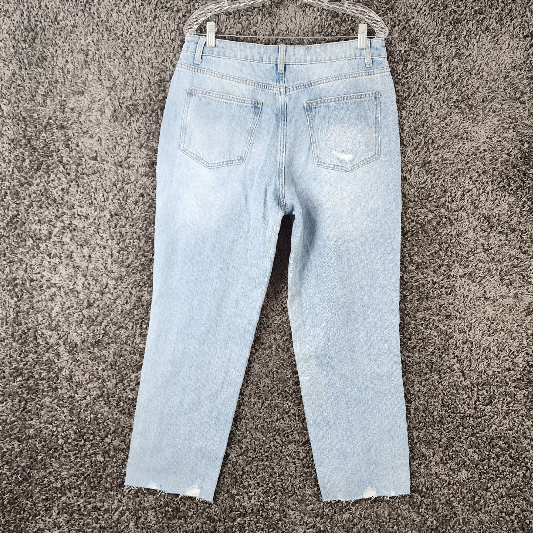 Vintage NO BOUNDARIES Women’s Super High Rise Slim Straight Distressed Blue Jeans Size 13 Size 34" / US 12 / IT 48 - 7 Thumbnail