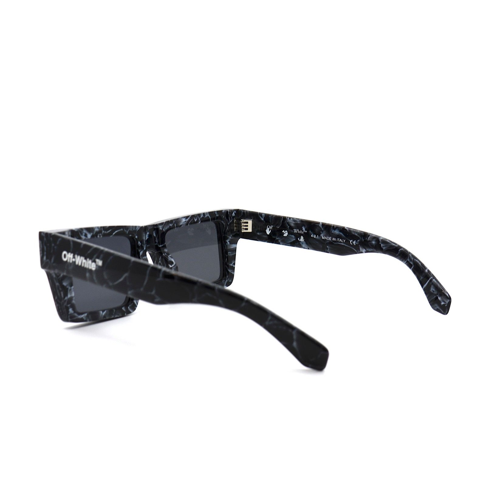Off-White NEW! OFF-WHITE OER1017 1107 BLACK MARBLE GREY SUNGLASSES Size ONE SIZE - 5 Thumbnail