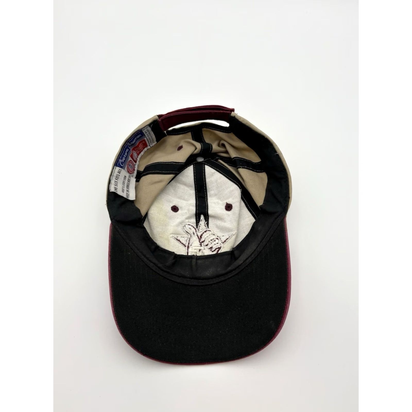 Vintage VINTAGE Texas AM A&M Aggies Hat Beige / Tan Strap Back Cap One Size Fits All Men Snapback 90s Adjustable Lightweight Size ONE SIZE - 5 Thumbnail