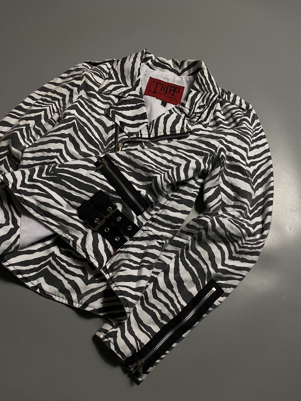 Tripp NYC TRIPP NYC AVANT GARDE USA ZEBRA DENIM JACKET Size L / US 10 / IT 46 - 3 Thumbnail