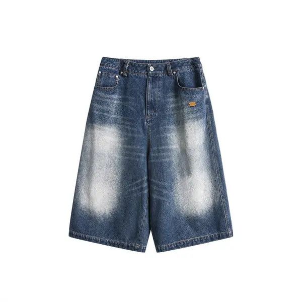 Japanese Brand VIBE Men's loose straight cargo contrast denim shorts Size US 32 / EU 48 - 4 Thumbnail
