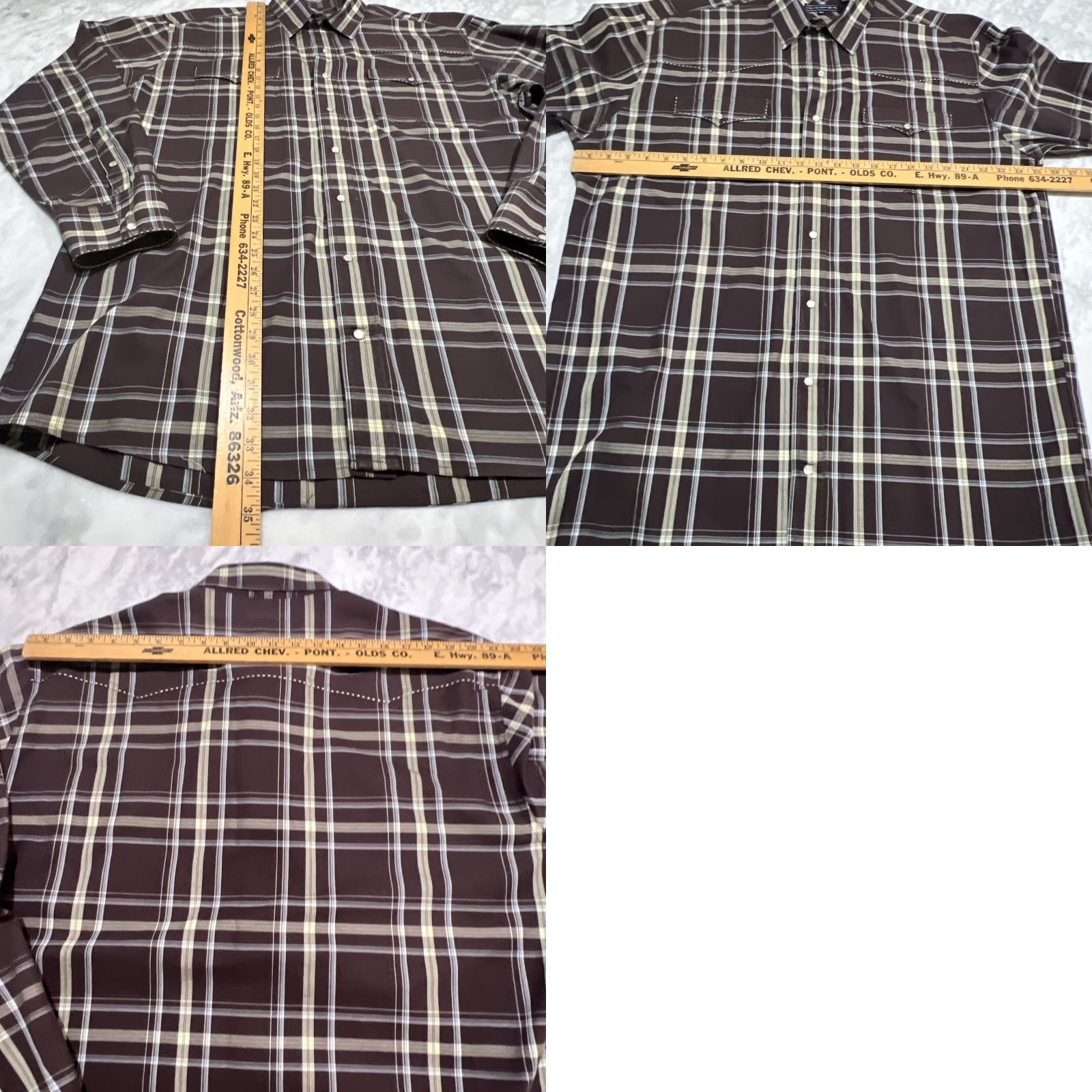 Roper Roper Men’s XLT Western Shirt Snaps Long Sleeve Pockets 100% Cotton Cowboy Brown Size US XL / EU 56 / 4 - 9 Thumbnail