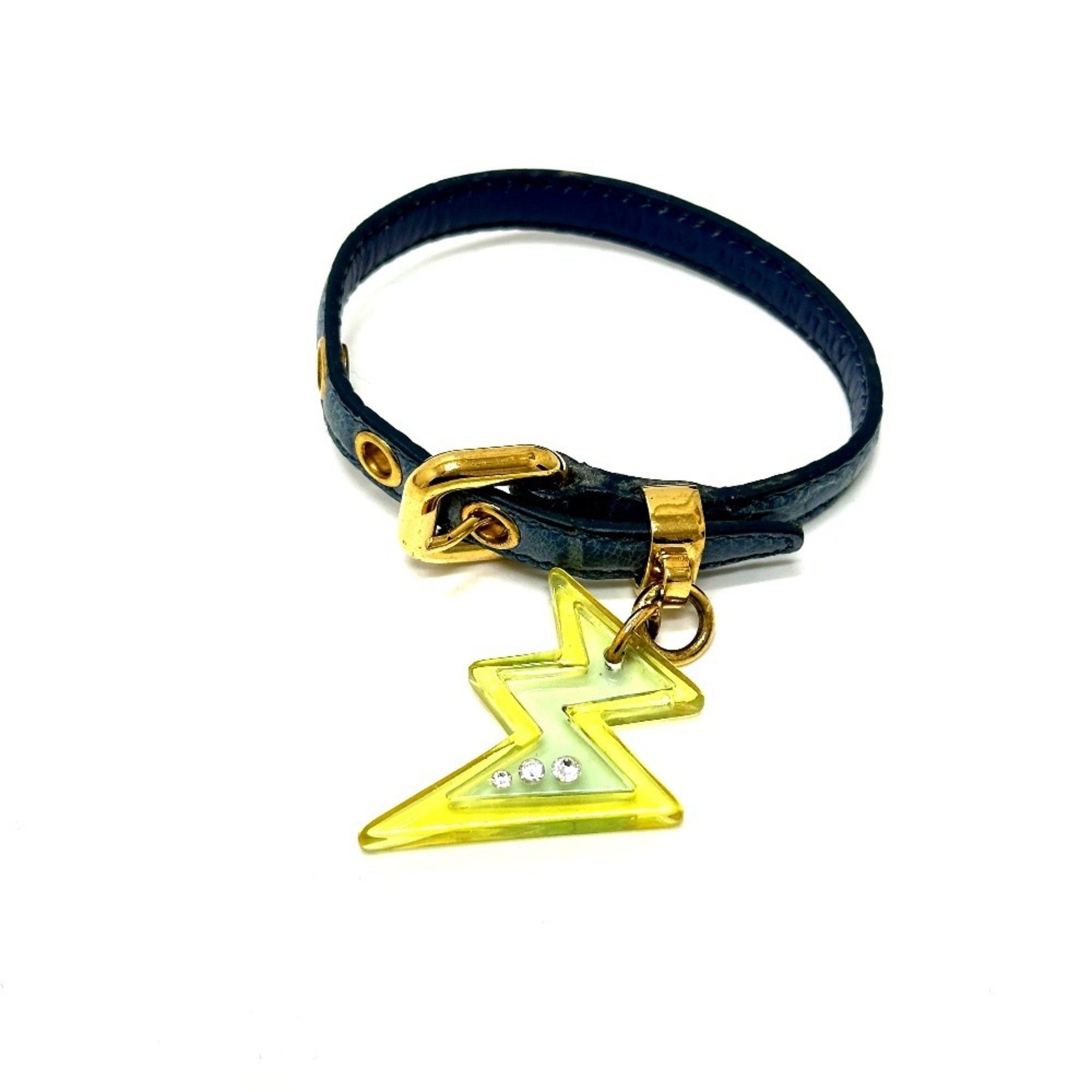LEATHER LIGHTNING CHARM BLACK W/GOLD LEATHER LIGHTNING CHARM BLACK W/GOLD