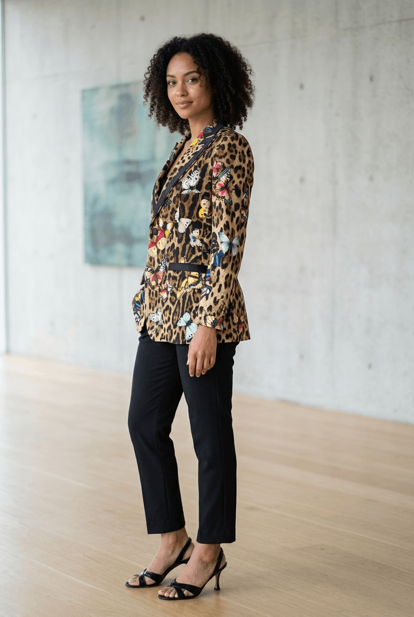 Dolce & Gabbana Dolce & Gabbana Silk Leopard Butterfly Blazer IT 44/US 8 Size M / US 6-8 / IT 42-44 - 2 Thumbnail