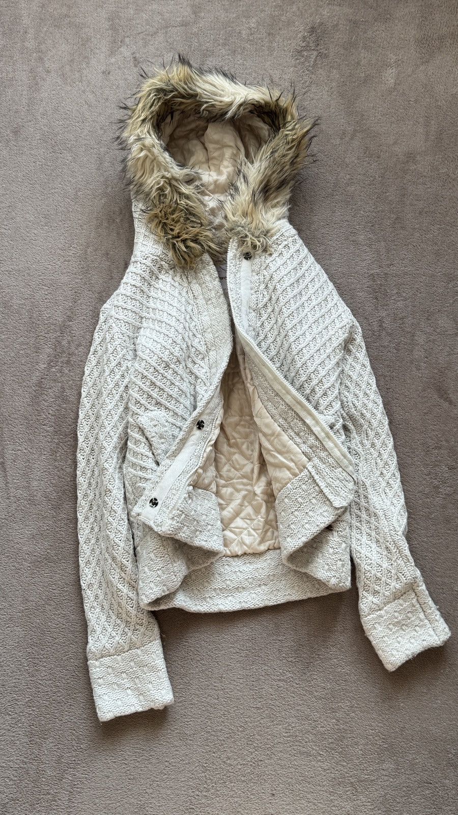 Japanese Brand Y2K Faux Fur Knit Zip Hood ifsixwasnine LGB goa playboi Vibe Size US M / EU 48-50 / 2 - 4 Thumbnail