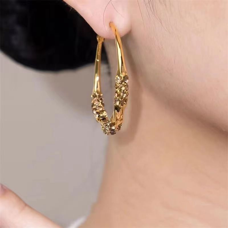 Other Twisted Gold Hoop Earrings for Women Elegant Classic Design Size ONE SIZE - 4 Thumbnail
