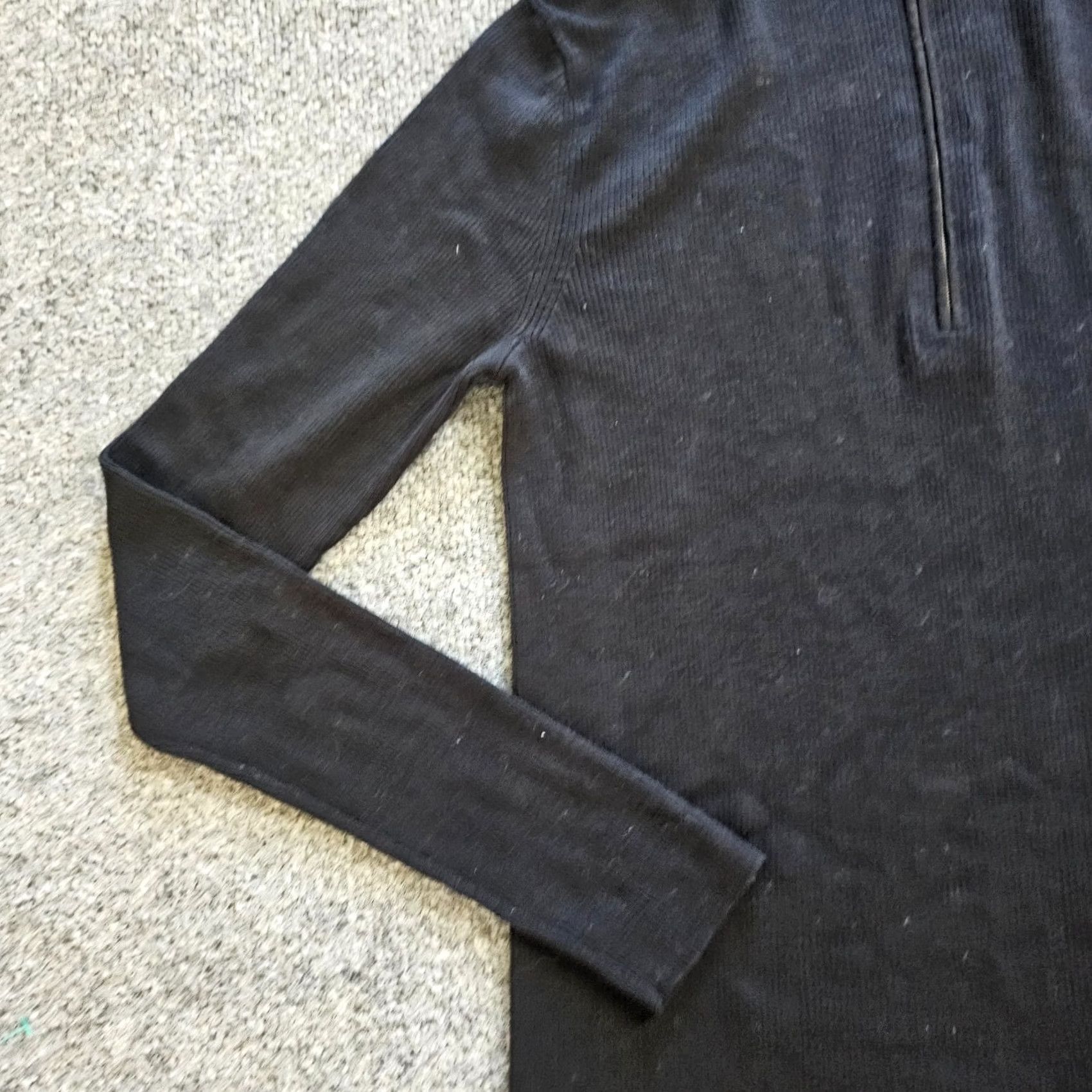 Vintage Lafayette 148 Womens Small Black Wool 1/4 Zip Ribbed Long Sleeve Minimal Business Casual Sweater Size S / US 4 / IT 40 - 4 Thumbnail