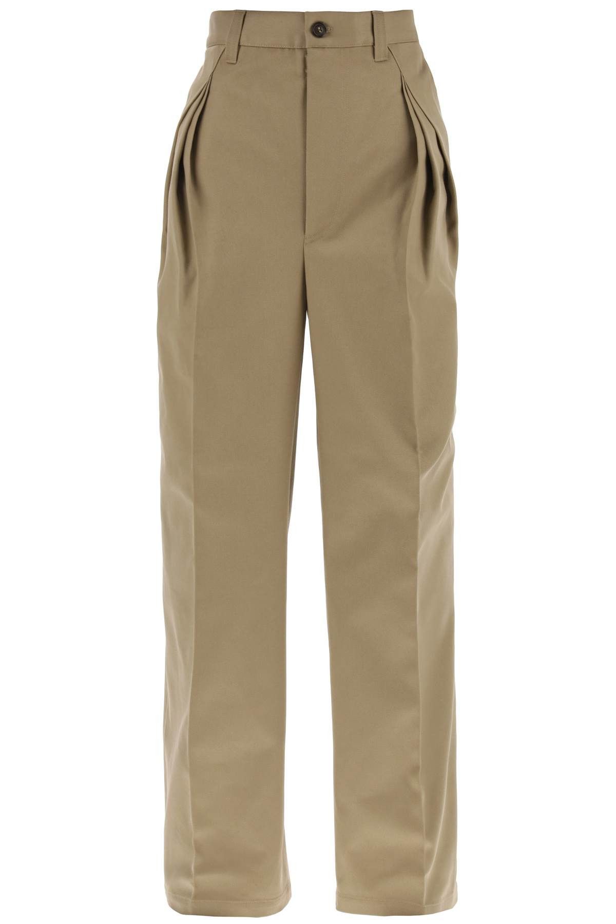 image of Maison Margiela Trousers With Triple Ple in Beige, Women's (Size 28)