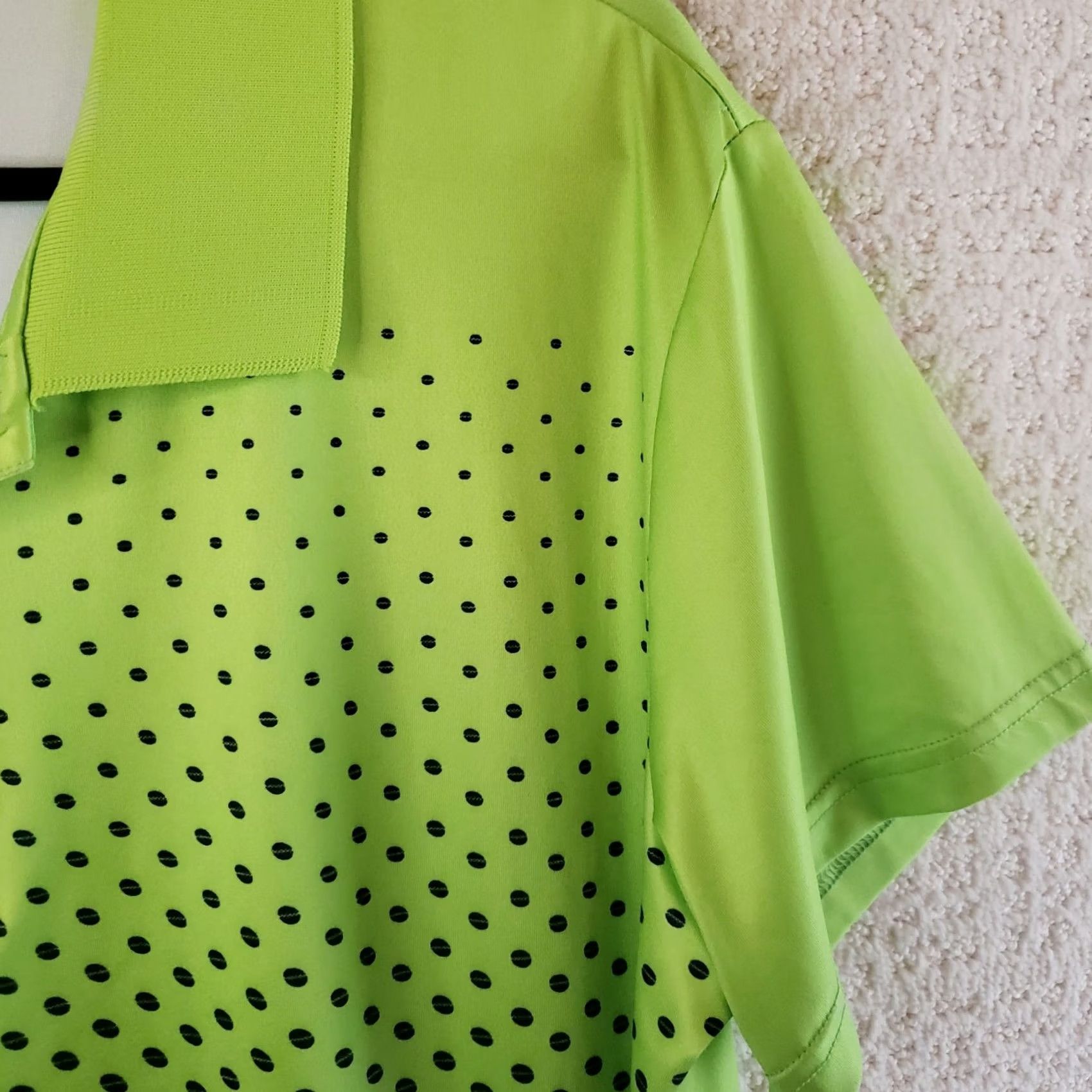 Vintage Speedrun J Geekwell Mens Polo Shirt XL Green Dot Pattern Sports Golfing Activewear Shirts Mens XL Green Size US XL / EU 56 / 4 - 5 Thumbnail