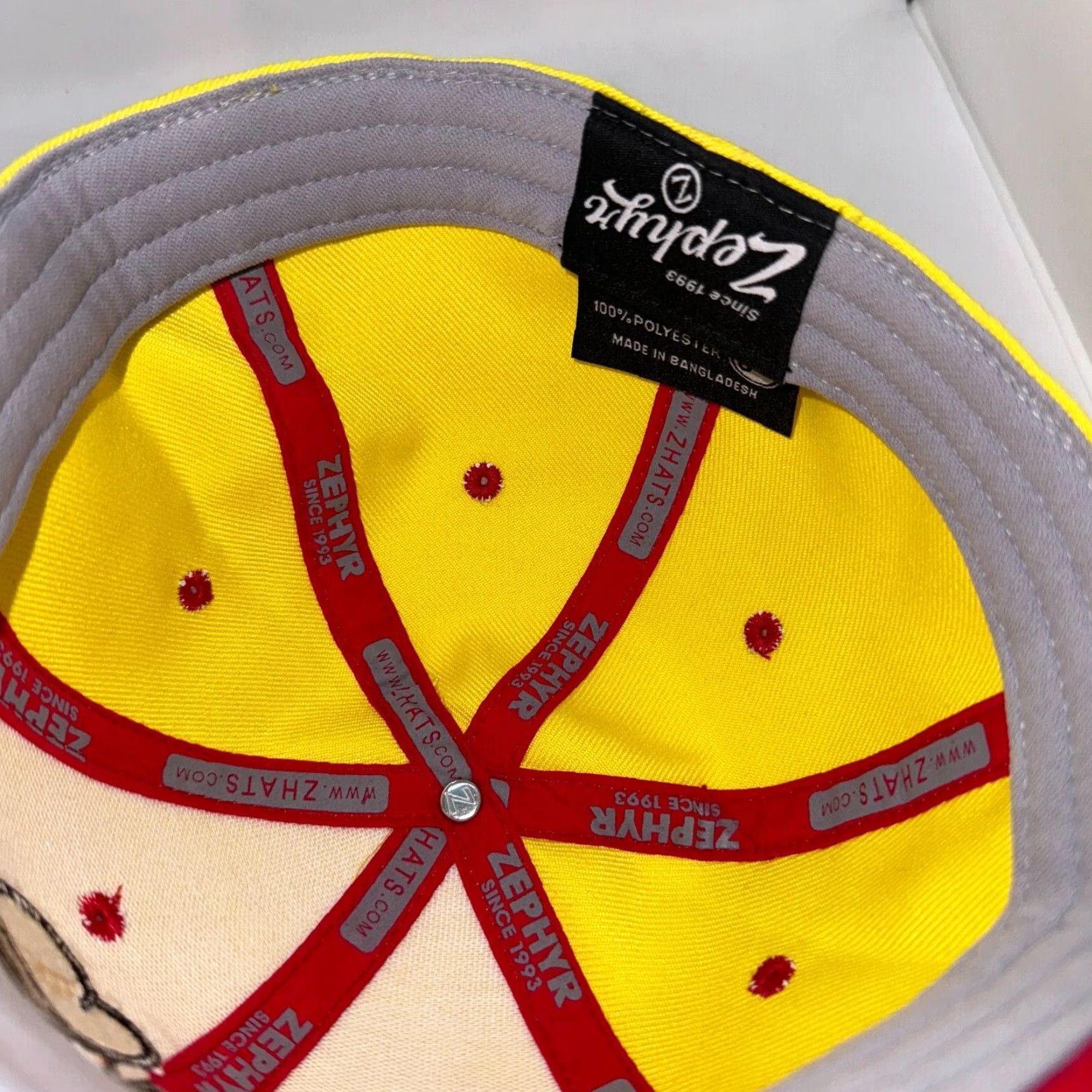 Zephyr Zephyr Hat Snapback CoastAL Plain League Logo 6 7/8 Mens Yellow Adjustable Breathable Lightweight Canvas Cotton Vintage No Signed No 6 7/8 Size ONE SIZE - 4 Thumbnail